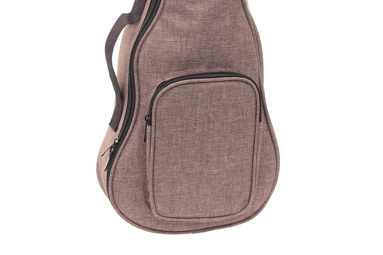 Hot Seal Simple Linen 10Mm Classic Thick Durable Ukulele Case Bag With Large Storage (23/24In, Brown)