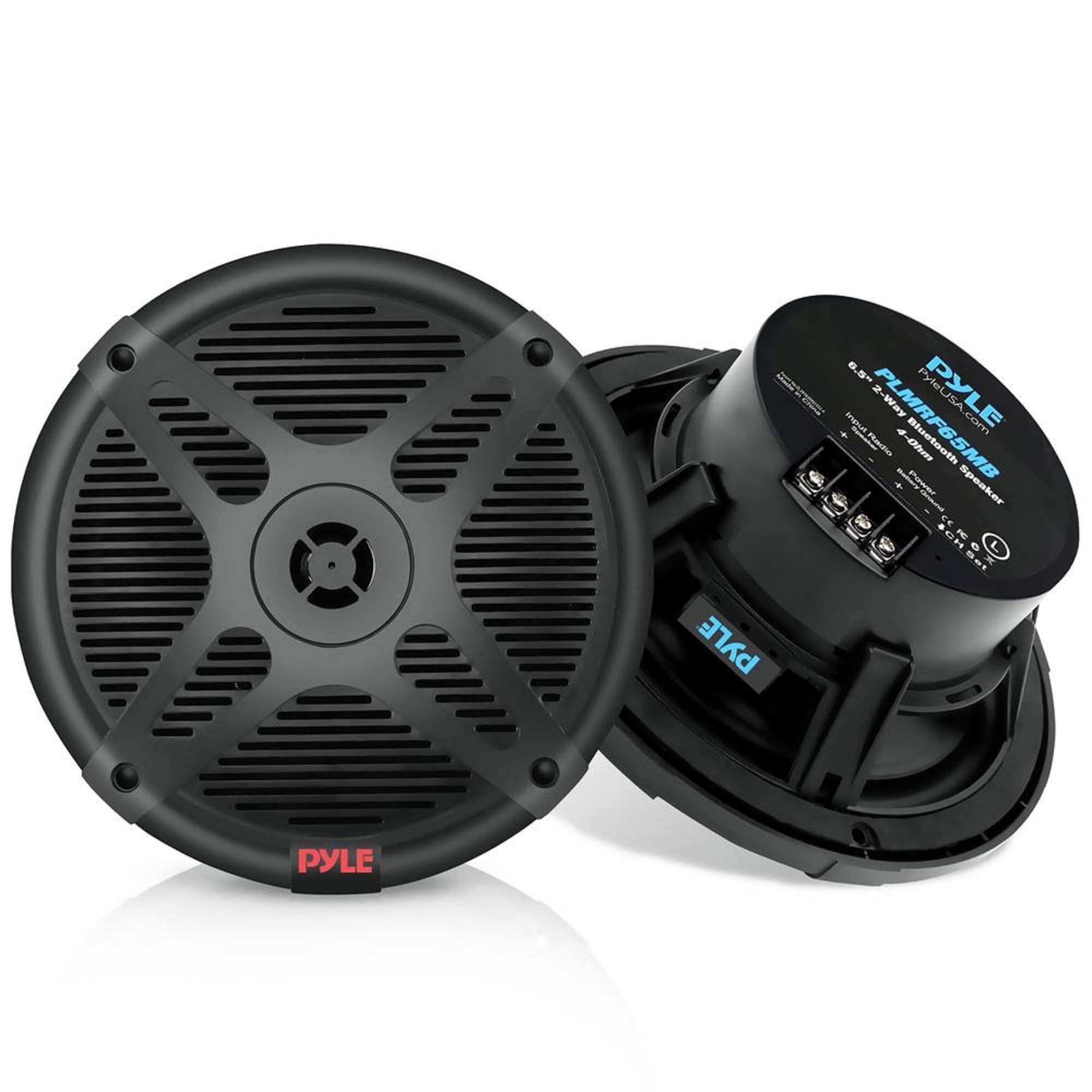 Pyle Dual 6.5 Water-Resistant Marine Speakers - 2-way IP-X4 Weather Resistant Outdoor Audio Dual Stereo Sound System with 600 Wa