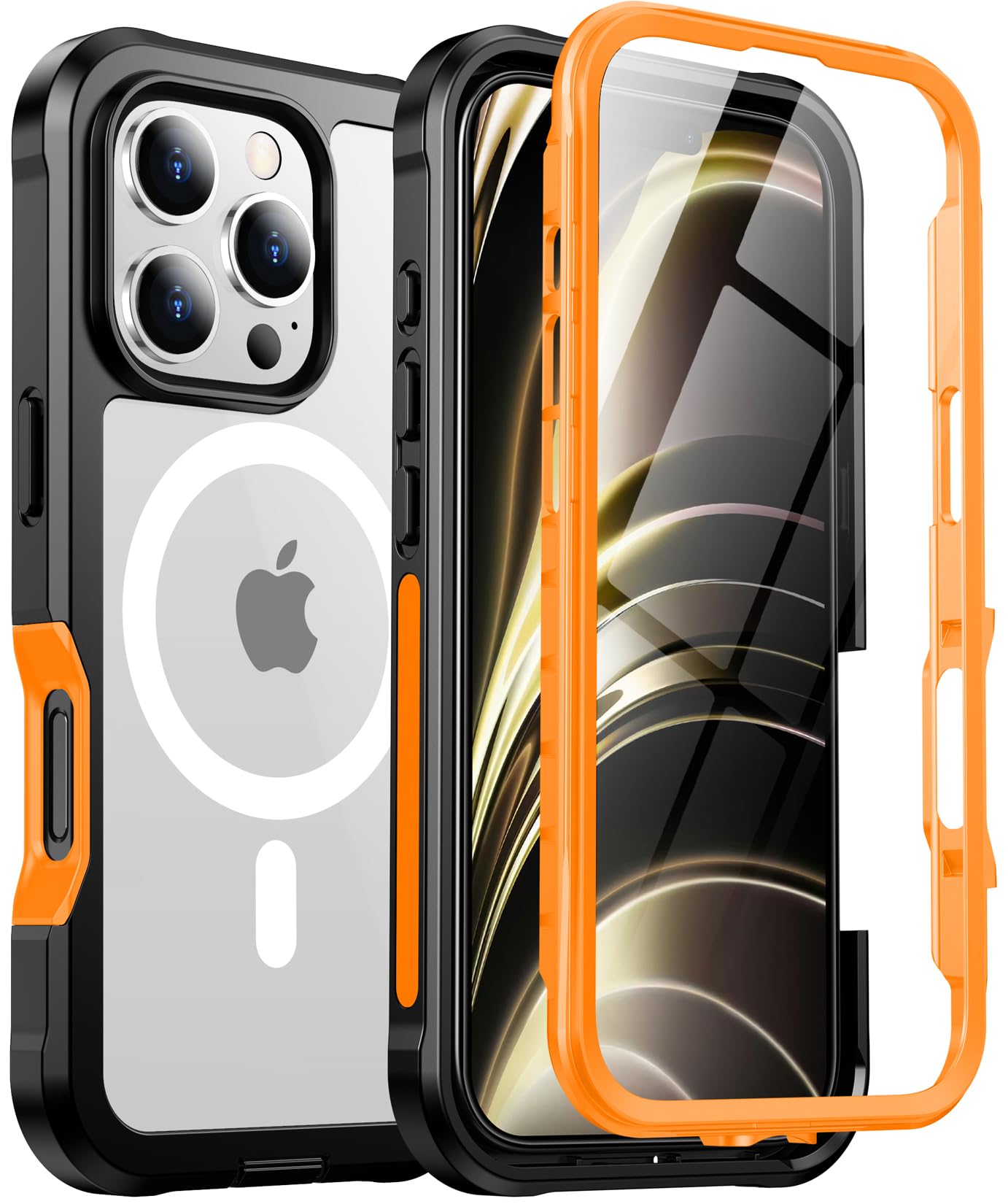 Red2Fire Designed For Iphone 16 Pro Case,[Built In 9H Tempered Glass Screen Protector][Compatible With Magsafe][360 Full Body] [