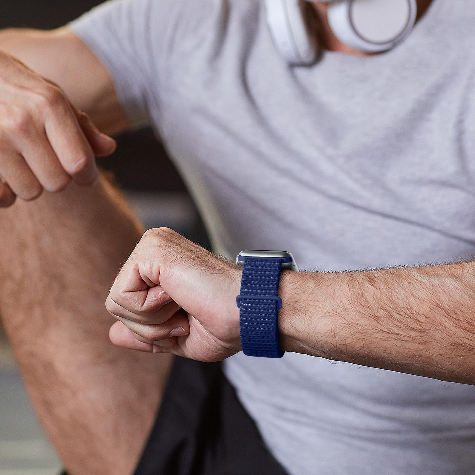 Getino Sport Loop Band Compatible With Apple Watch Bands For Men Women 44Mm 46Mm 42Mm 45Mm 49Mm 40Mm 41Mm 38Mm, Braided Stretchy