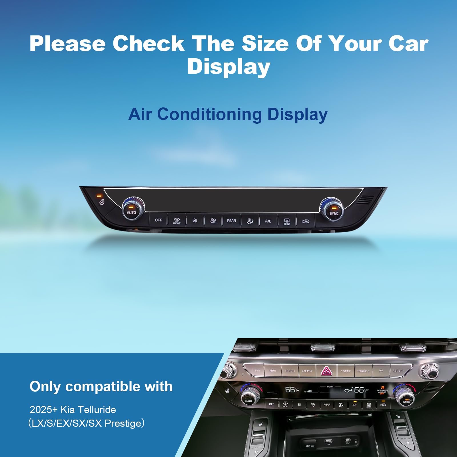 Coleya (2 Pack) 2023 2024 Telluride Ac Screen Protector For Kia Telluride (Lx/S/Ex/Sx/Sx Prestige) Air Conditioner Display, 2024