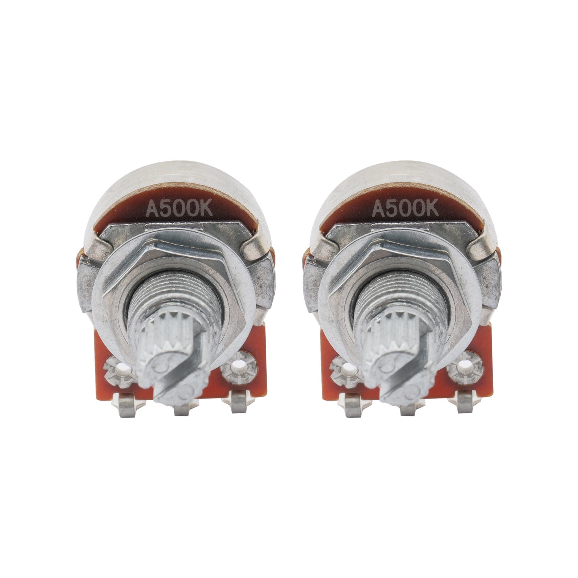Musiclily A500K Mini Guitar Pots Split Shaft Long Audio Taper Guitar Potentiometers For Fender Stratocaster Telecaster Guitar Ba