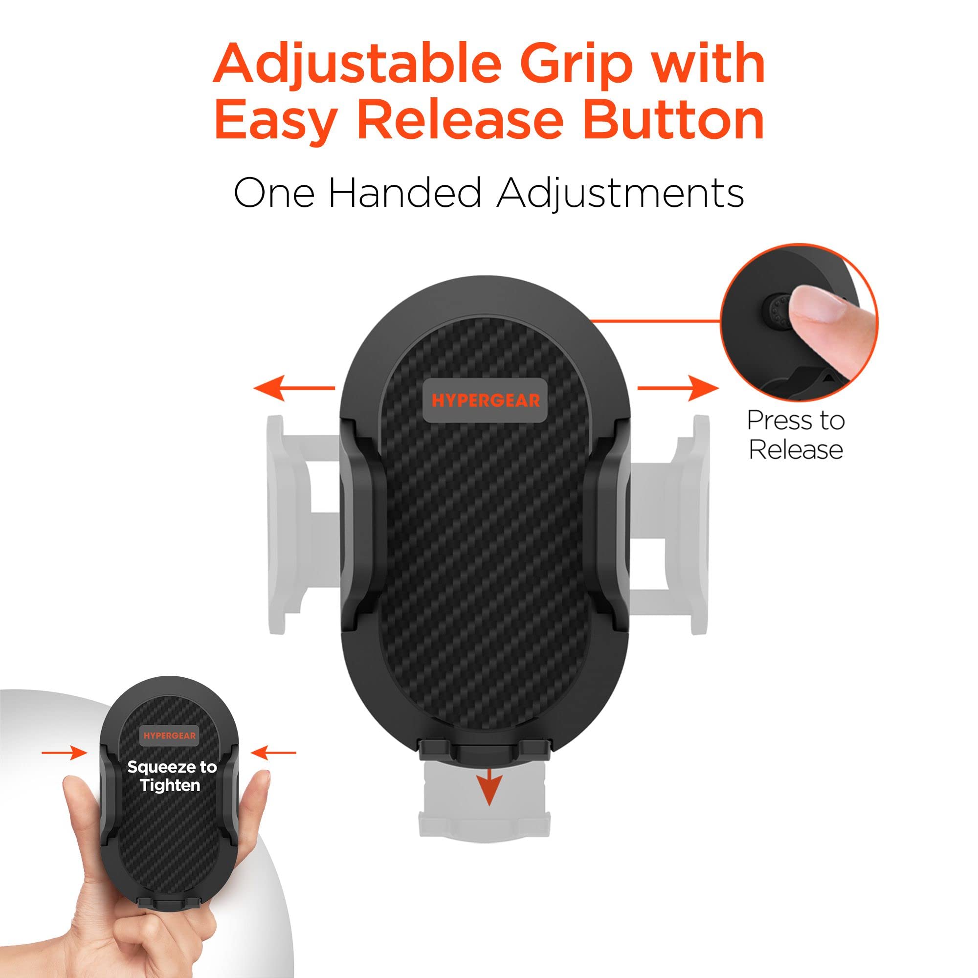 Hypergear Flex Car Cup Holder Cell Phone Mount With Adjustable Side Grips [Hands Free   Easily Install] Universal Compatible For