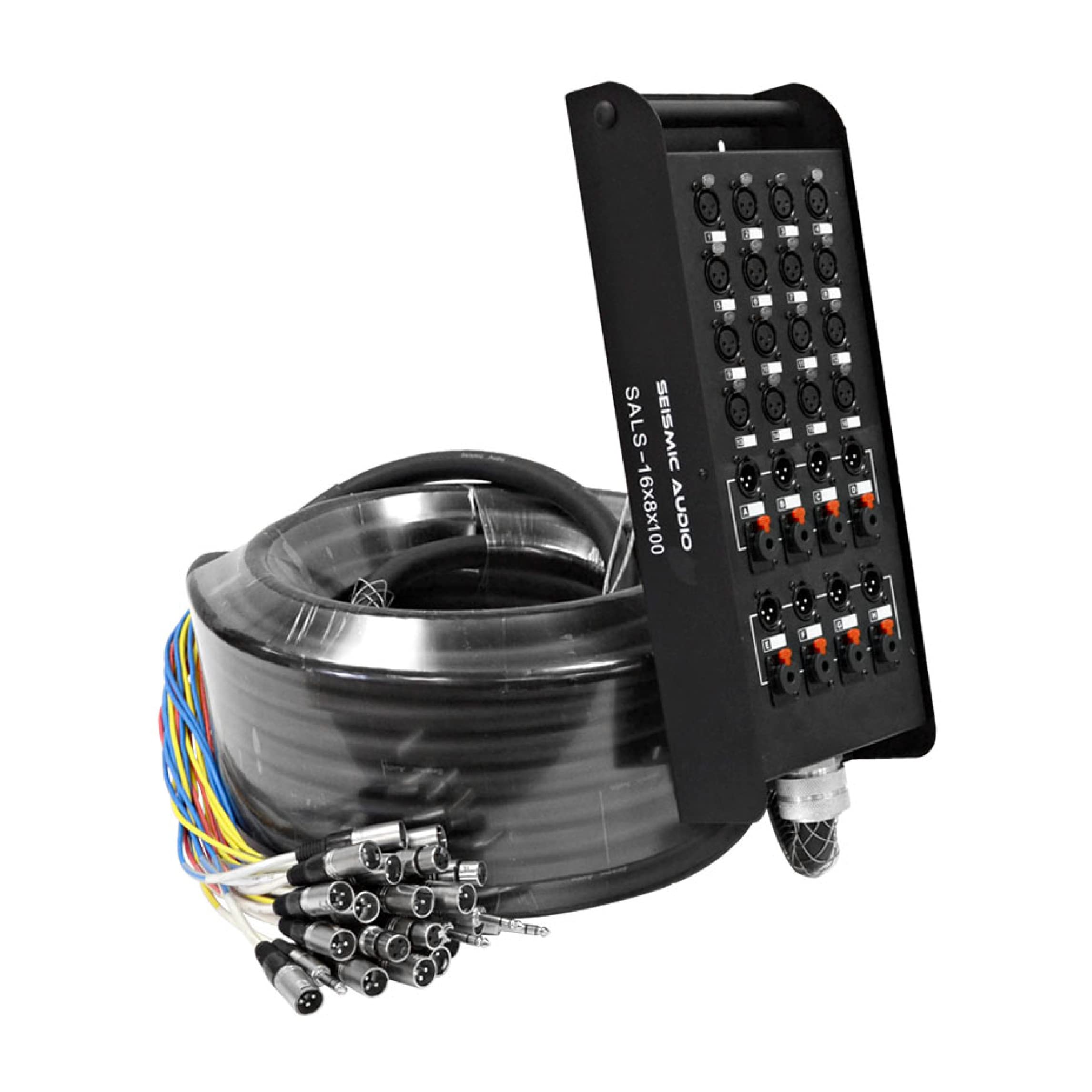 Seismic Audio - SALS-16x8x100 - 16 Channel 100 Pro Stage XLR Snake Cable (XLR & 1/4 TRS Returns) for Recording, Stage, Studio u