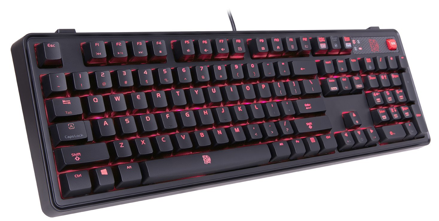 Thermaltake Tt Esports Meka Pro Cherry MX Red Switches 6 Red Backight Effect Mechanical Gaming Keyboard KB-MGP-RDBDUS-01