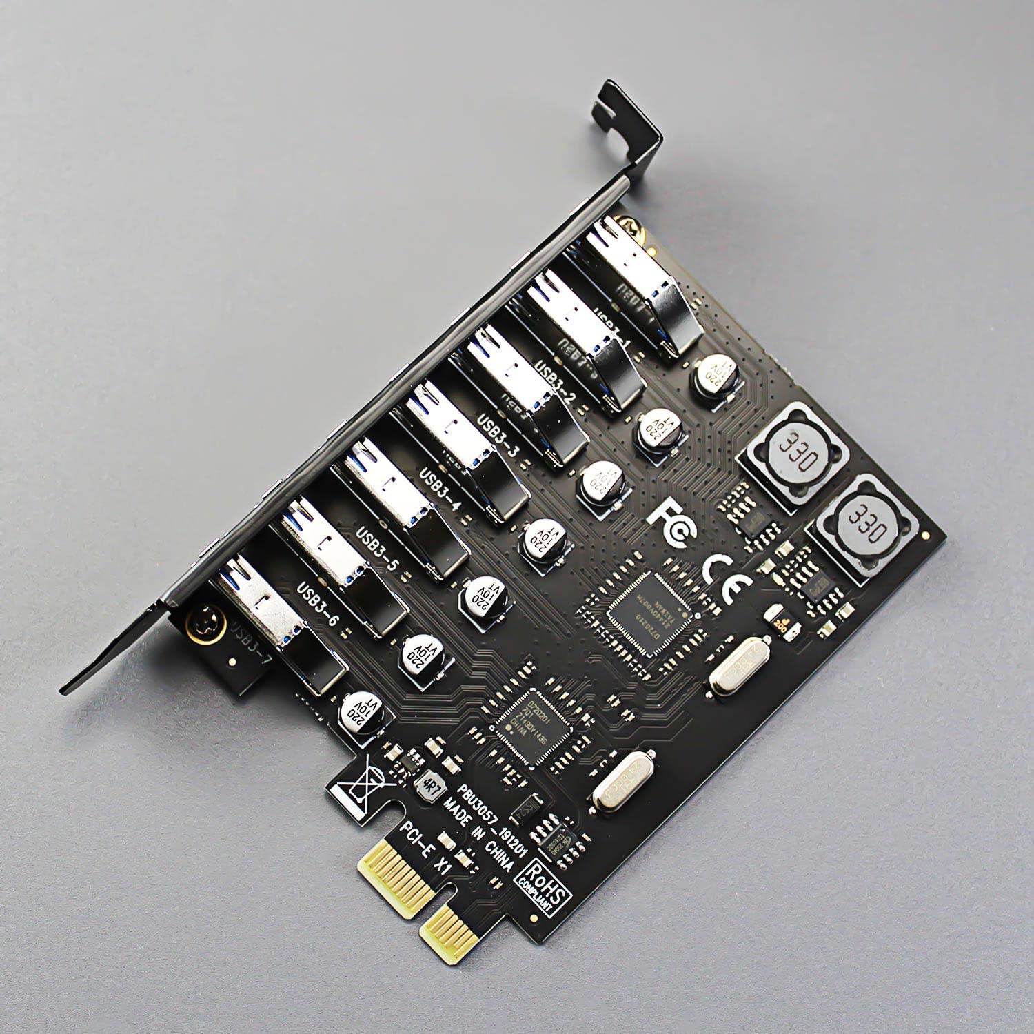 Glotrends U3057 7 Port Usb 3.2 Gen1 5Gbps Pcie Expansion Card, Compatible With Windows And Linux (Not Support Mac Os)