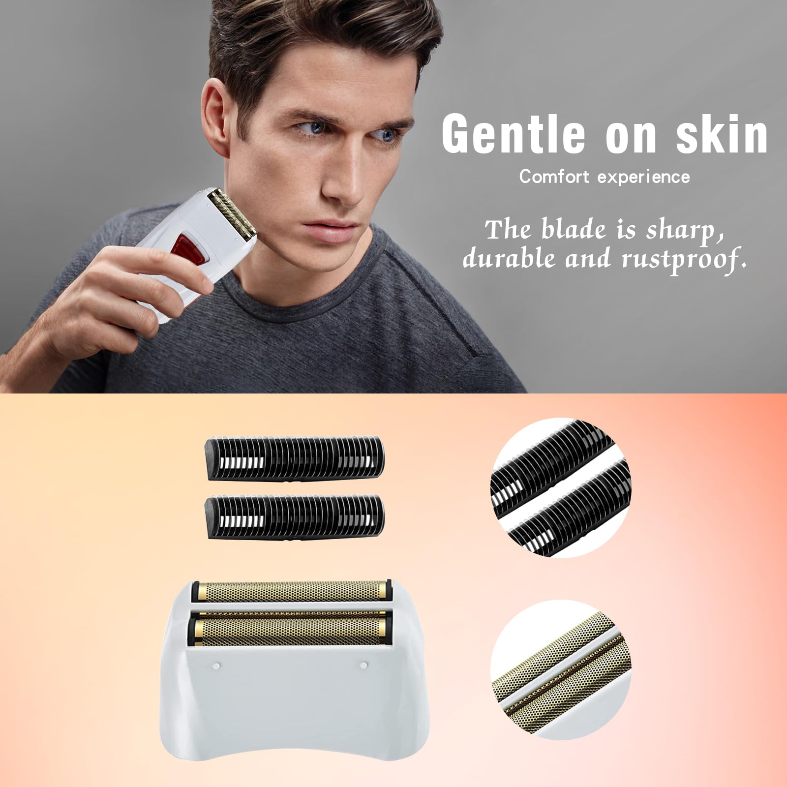 4 Pack Pro Shaver Replacement Foil And Cutters Compatible With Andis 17150(Ts 1) Shaver Profoil Lithium Replacement, Golden