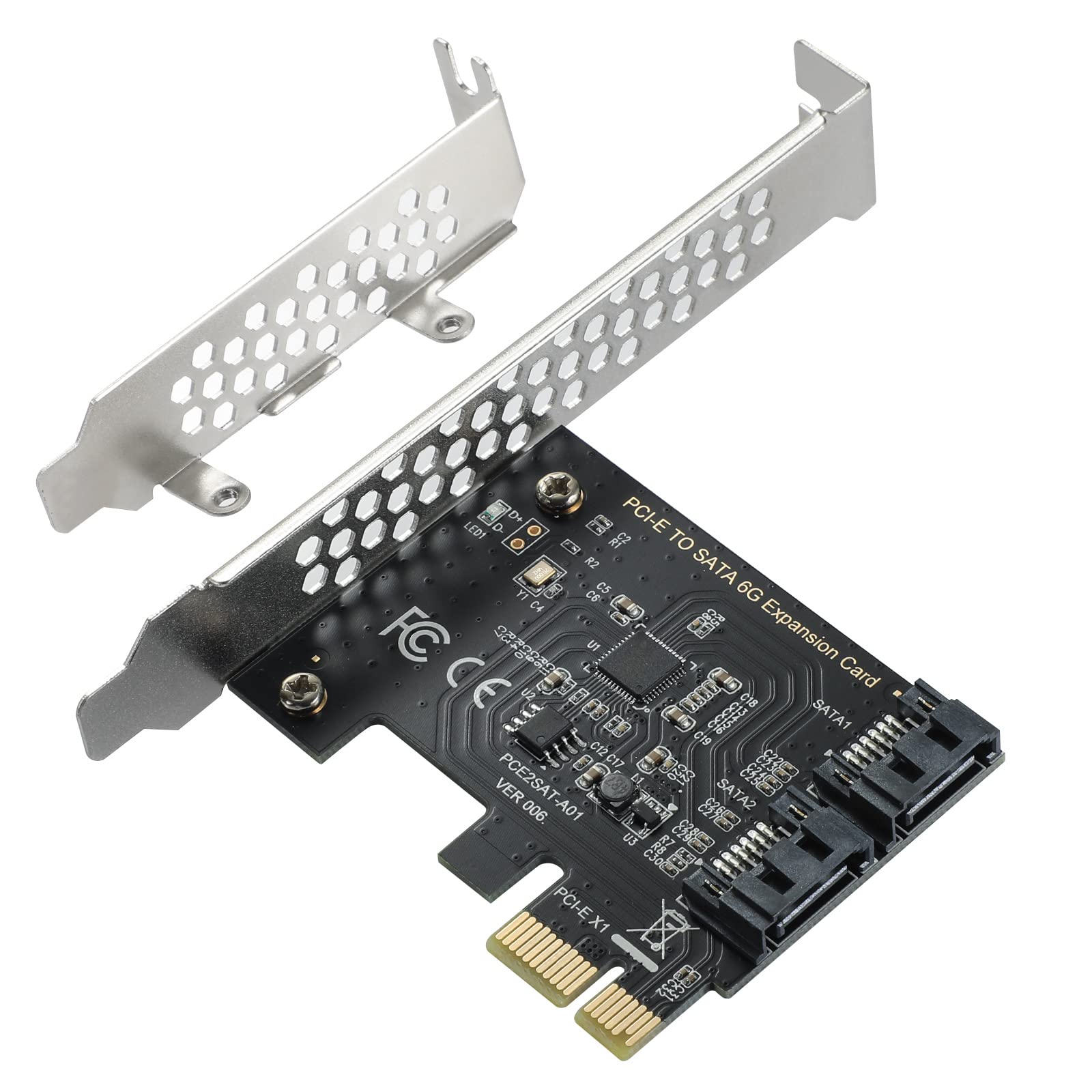 Beyimei Pcie Sata Card 2 Ports, Pci E To Sata Expansion Card,6Gbps Pci E (2X 4X 8X 16X) Sata 3.0 Controller Card For Windows10/8/7/Xp/Vista/Linux,Support Ssd And Hdd