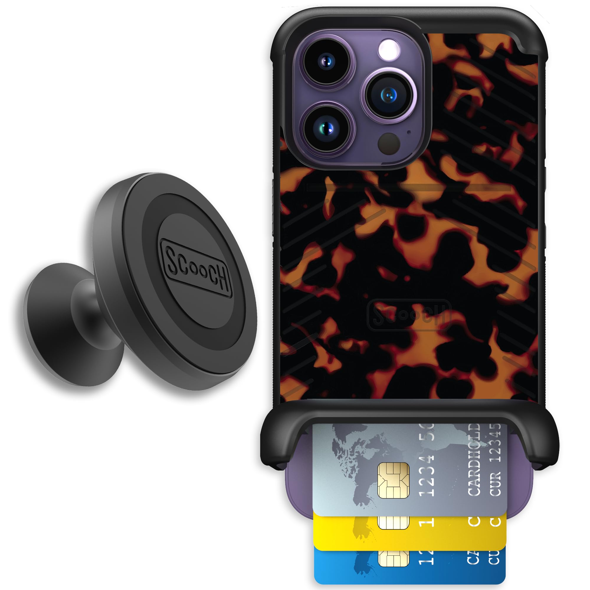 Scooch for iPhone 14 Pro Case with Card Holder, Wingmate Wallet Case with Hidden Card Slot and RFID Protection, Starter Bundle w