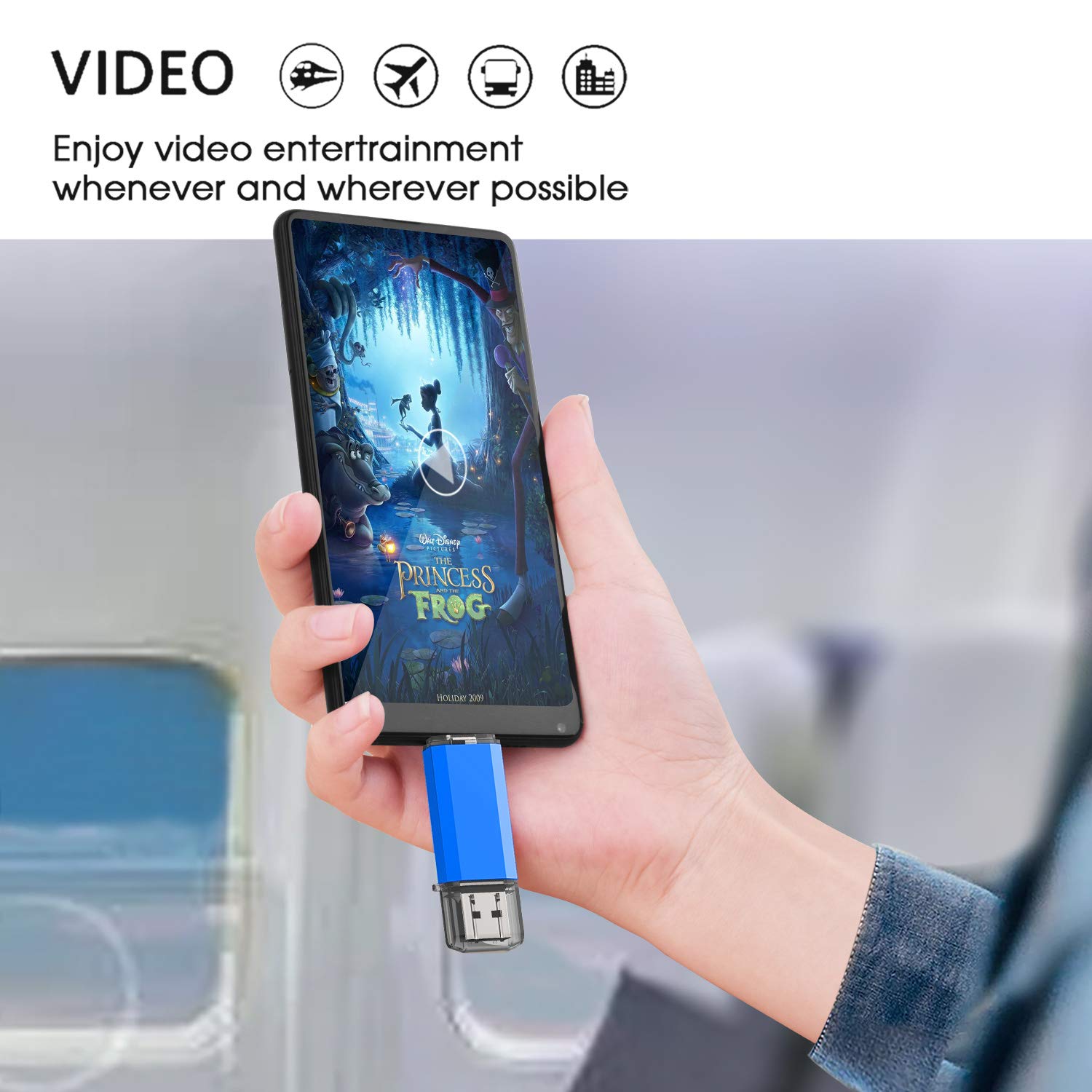 Kalsan 128Gb Usb Flash Drive, Type C Dual Usb Disk(Usb A 3.0/Type C 3.0), High Speed 128Gb Thumb Drive 128Gb Usb Pen Drive For Type C Smartphones, Tablets, Pc, New Macbook Blue