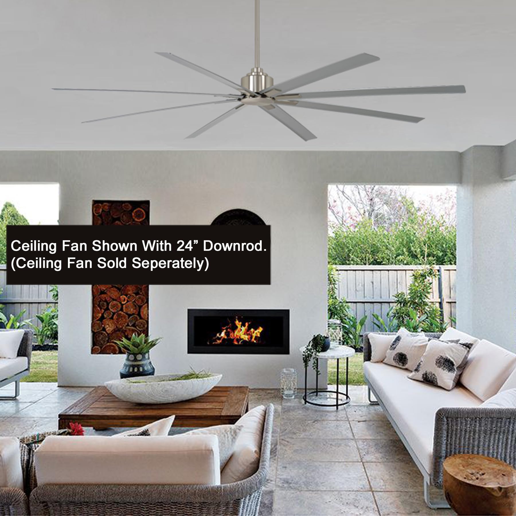 Minka-Aire 24 Inch Ceiling Fan Downrod - Brushed Nickel - Dr524-Bn