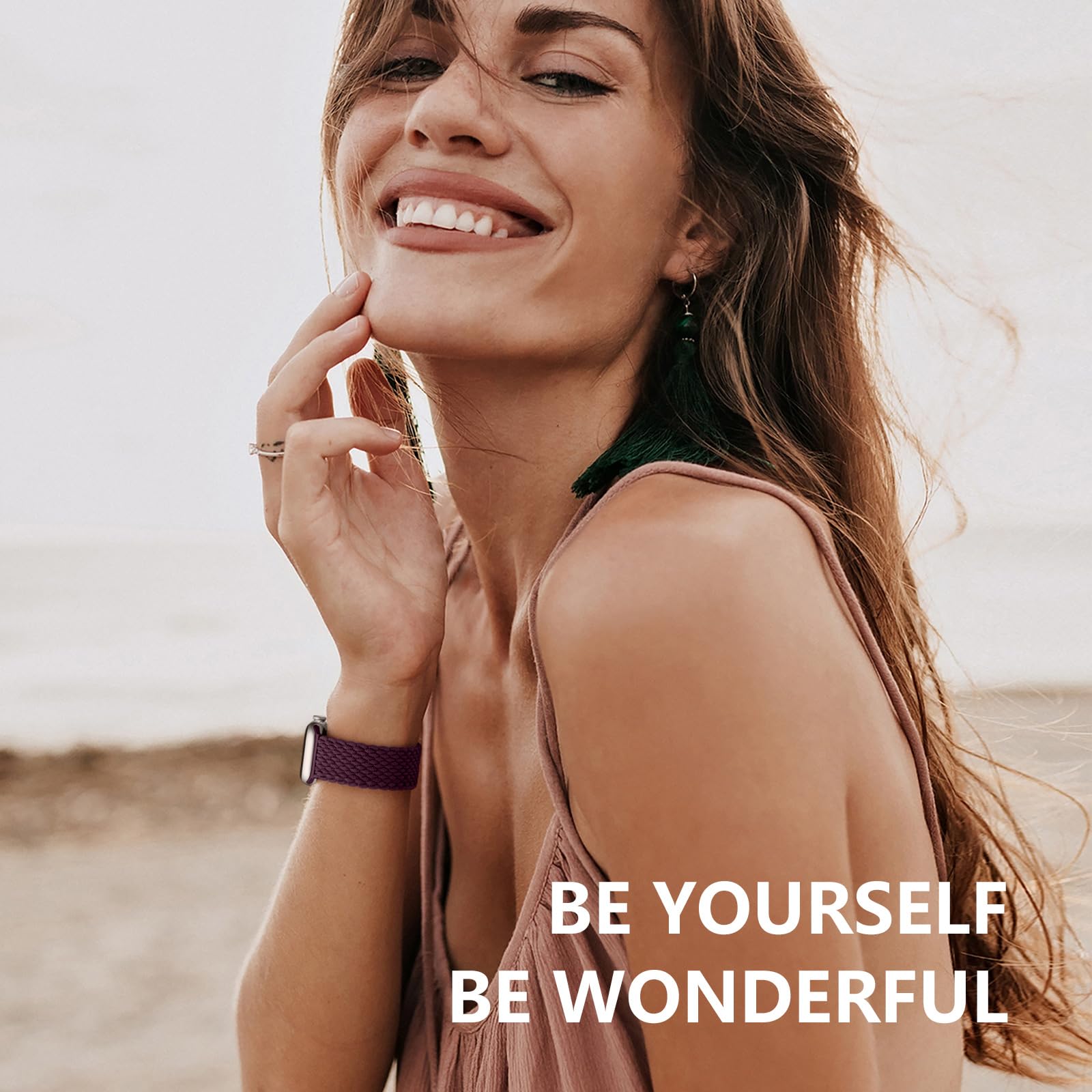 Zedoli Braided Solo Loop Compatible With Apple Watch Band 38Mm 40Mm 41Mm 42Mm 44Mm 45Mm 46Mm 49Mm For Women Men,Stretchy Nylon S