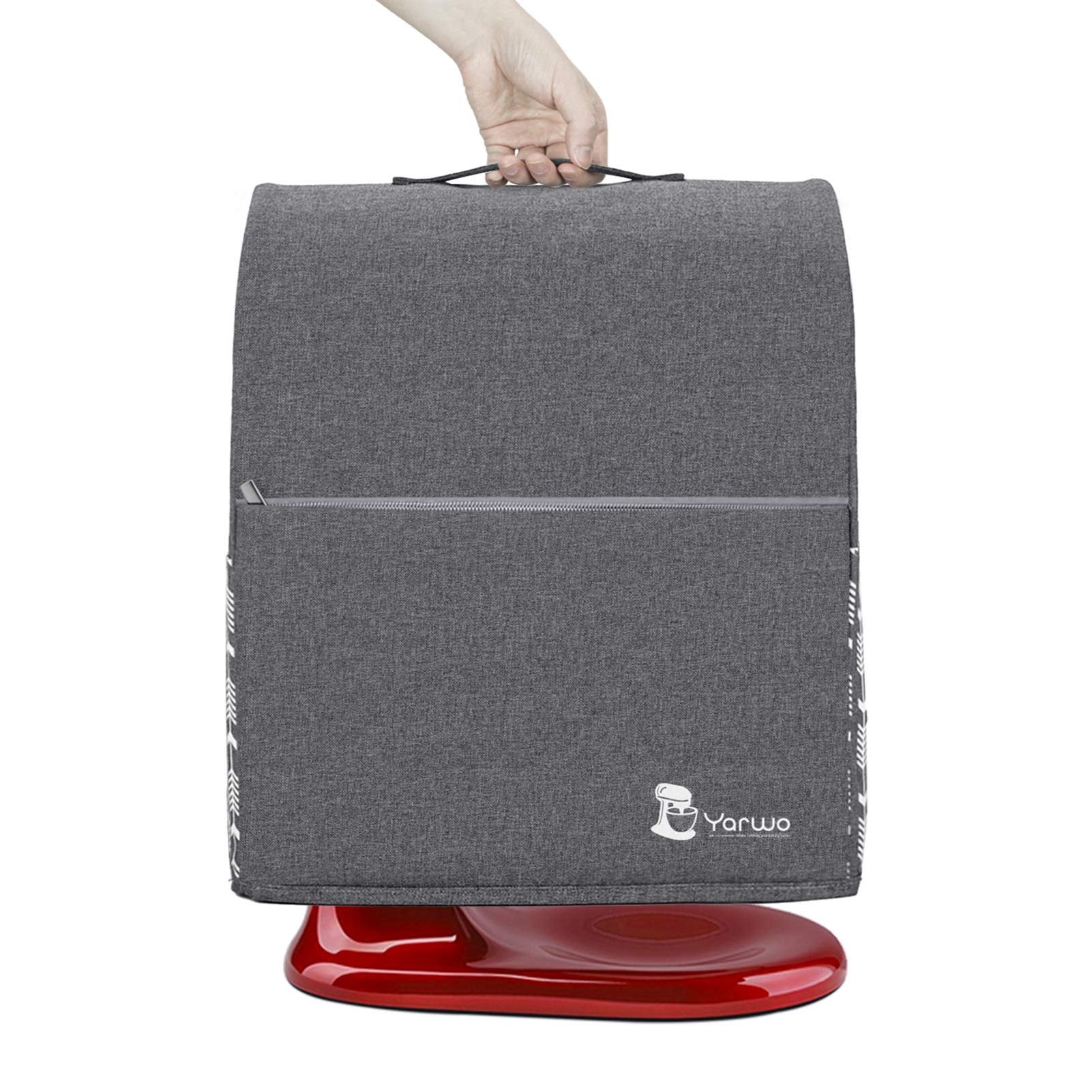 Yarwo Stand Mixer Cover Compatible With 6 8 Quart Kitchenaid Mixer, Protective Dust Cover With Top Handle And Pockets For Access