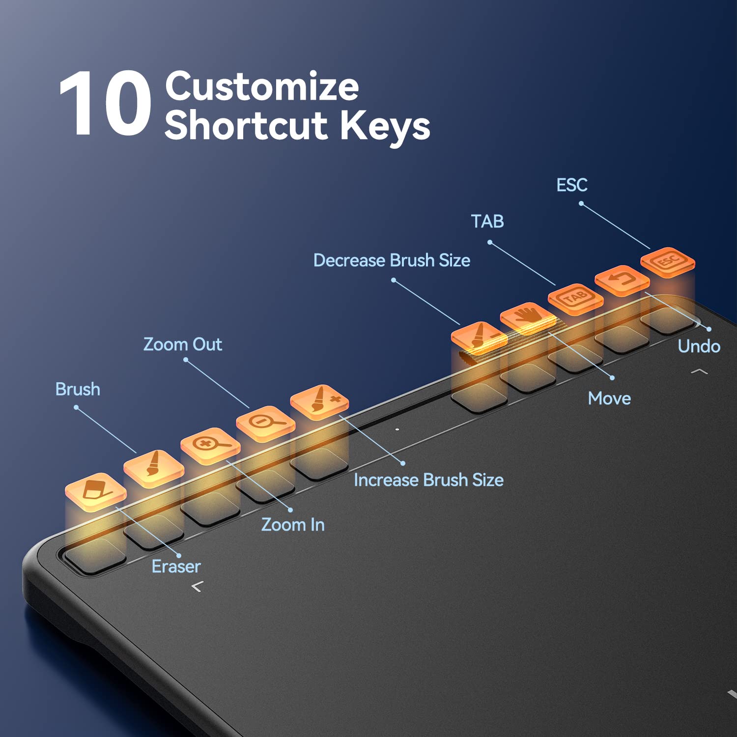 Graphics Drawing Tablet, Ugee S640 Digital Drawing Pad With 10 Hot Keys, 6.5X4 Inch Pen Tablet With 8192 Levels Battery Free Sty