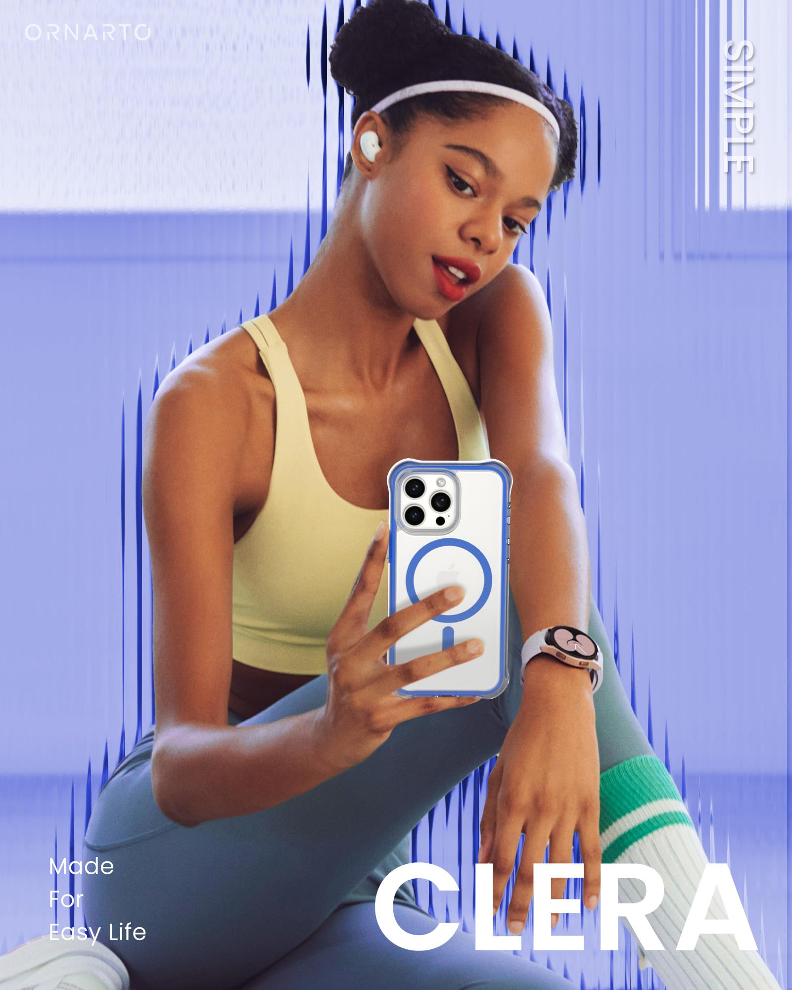 Ornarto Air Case For Iphone 15 Pro Max Clear, Compatible With Magsafe, Military Grade Drop Protection Cover With Built In Air Bl