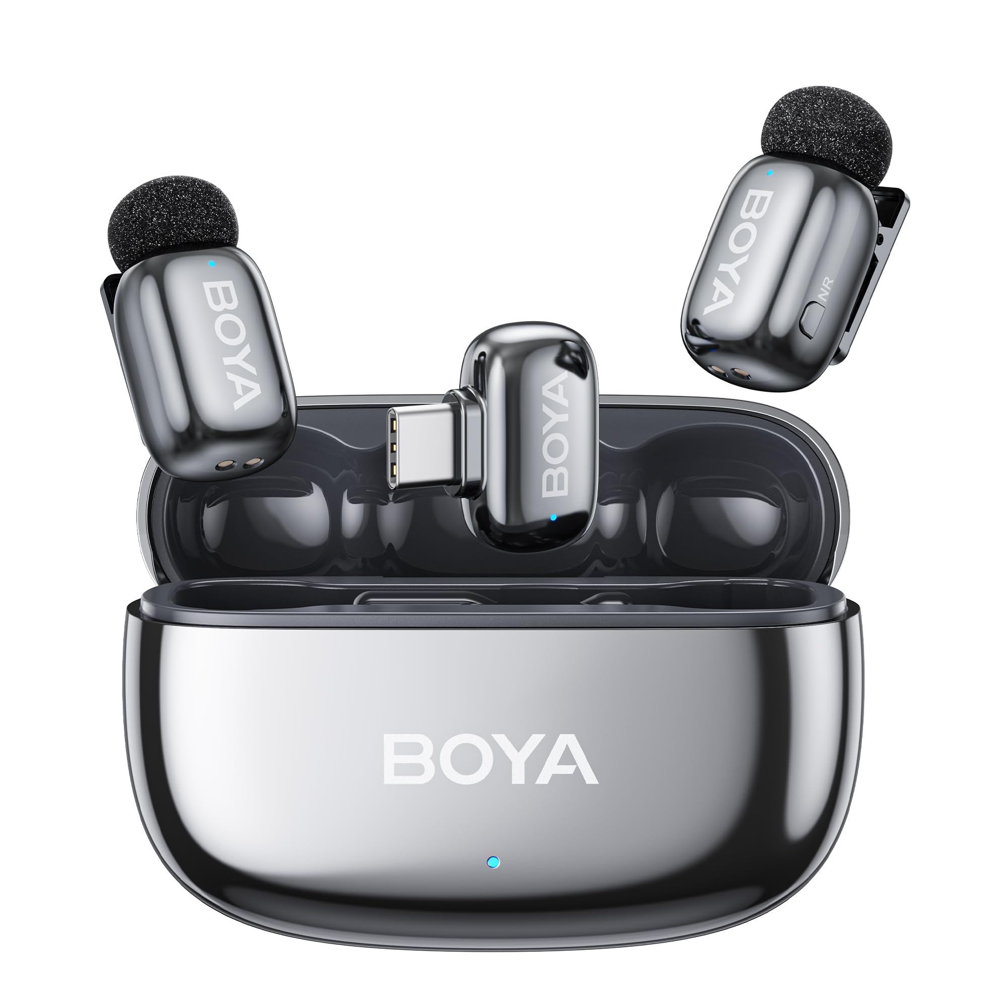 BOYA mini 2 Wireless Lavalier Microphone for iPhone 15/16/17 & Android,AI Noise Cancellation,App Control, 30H Battery Life with 