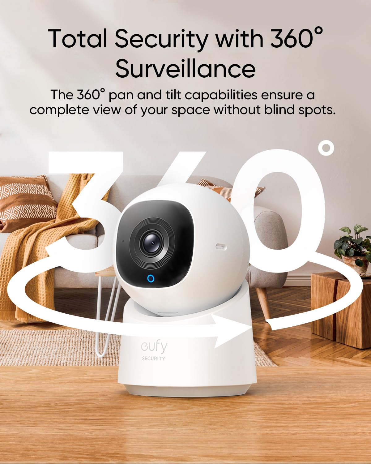 Eufy Security Indoor Cam C210, Home Security Cameras, 1080P Resolution Security Camera With 360 Ptz, Plug In Security Indoor Cam
