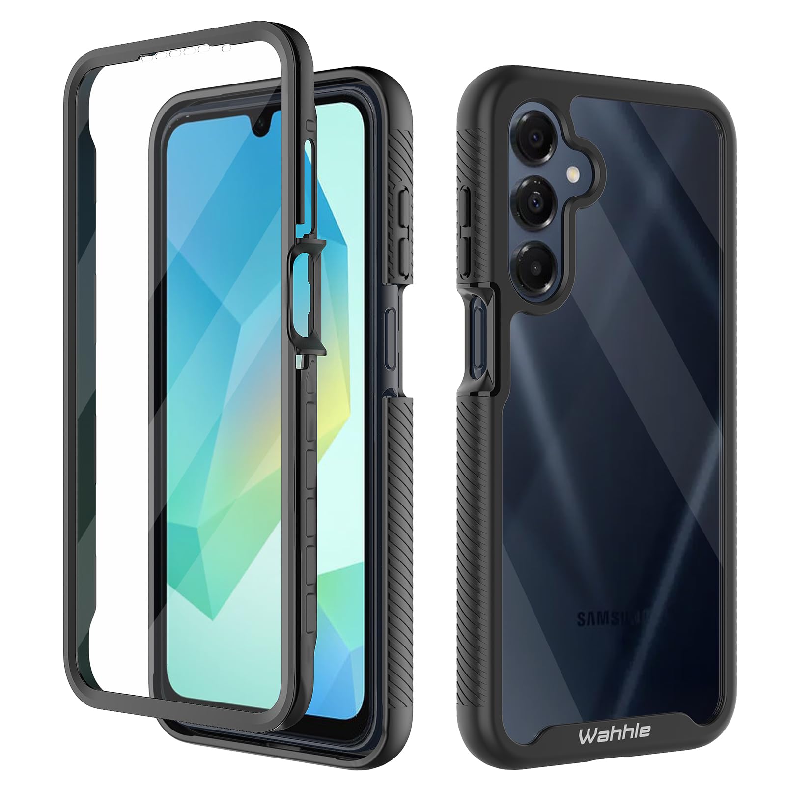 Wahhle Compatible With Samsung Galaxy A16 5G Case, Built In Screen Protector Full Body Shockproof Slim Fit Bumper Protective Pho