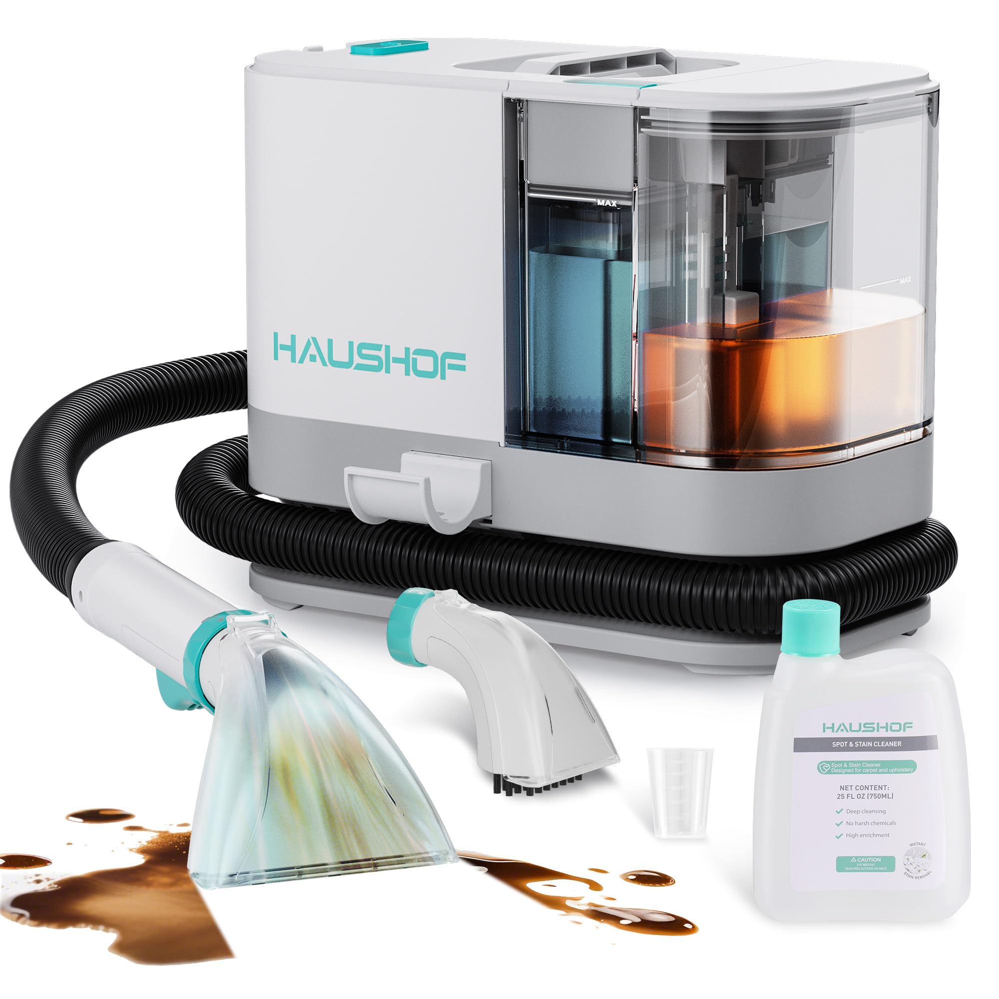 HAUSHOF Portable Carpet, Upholstery Cleaner Machine, 13Kpa Suction