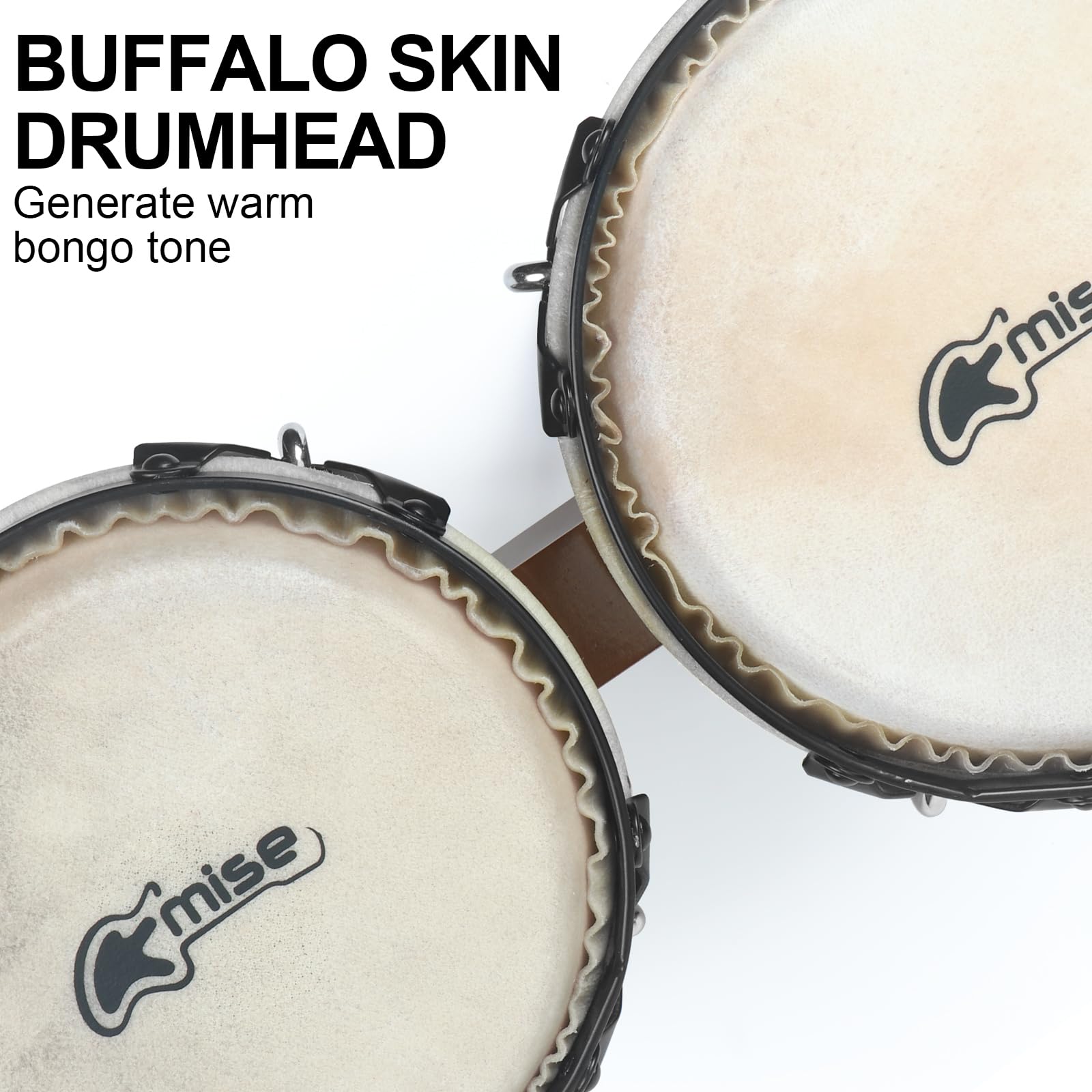 Bongo Drums 6.5    And 7.5   , Birch Percussion Instrument Bongos For Adults Beginners,Buffalo Hand Drum With Carry Bag And Tuni