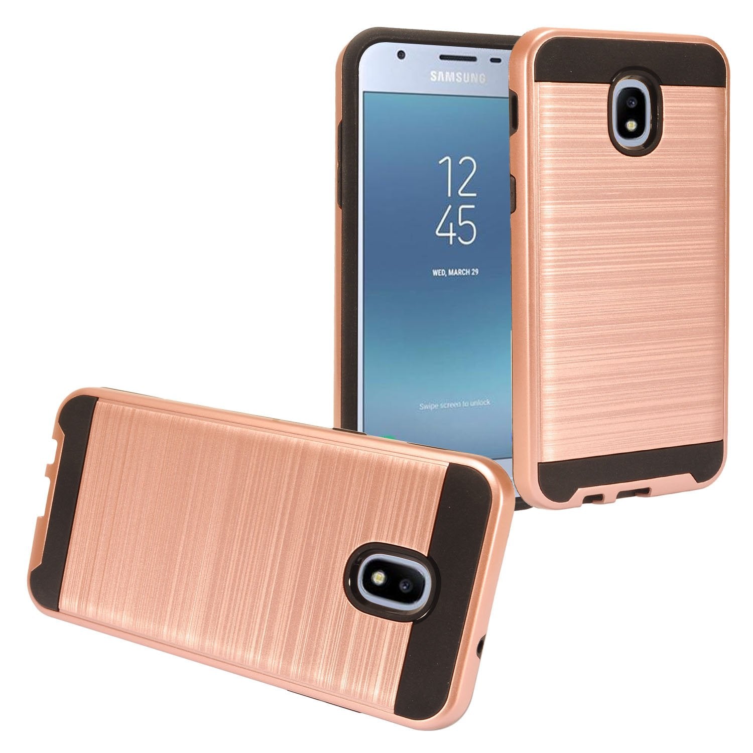 Z Gen   For Samsung Galaxy J3 Star/Achieve/Aura/Orbit, J3V 3Rd Gen 2018 Brushed Case   Rosegold