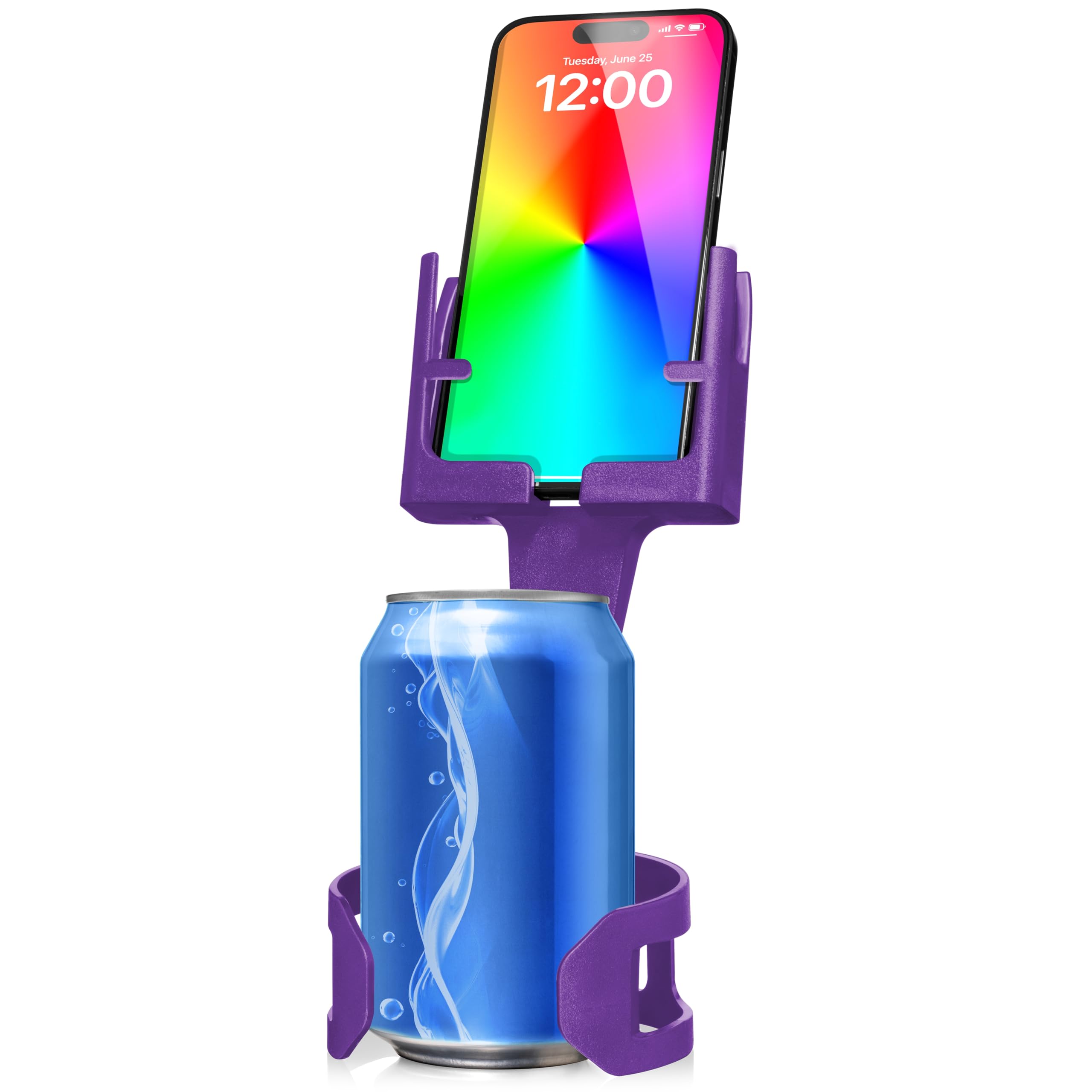 Royal Purple Cup Holder Phone Mount For Car - Cupholder Phone Holder Fits Iphone, Android, Large Phones - Made In Usa - Universa