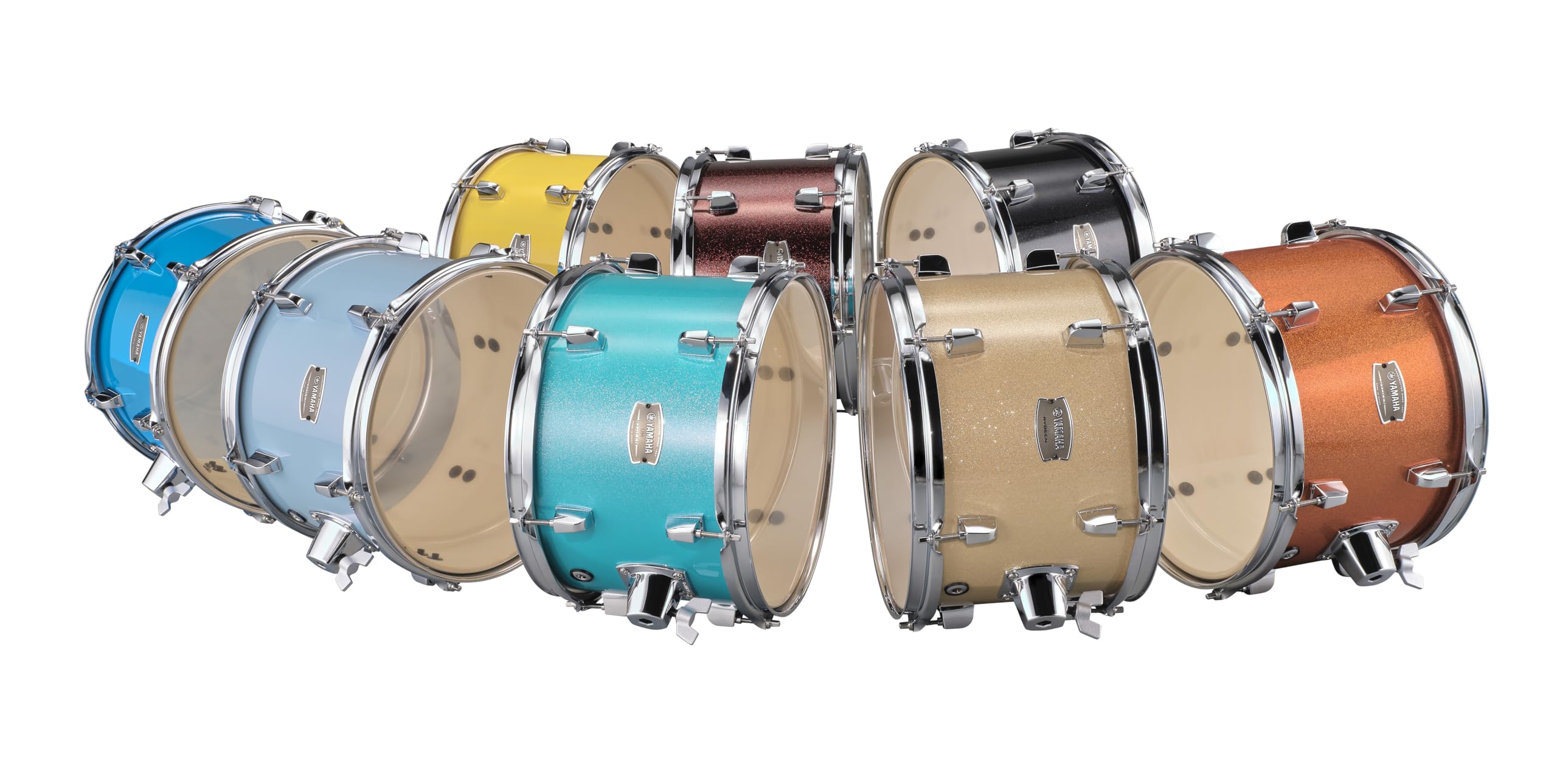 Yamaha Rydeen 5-Piece Drum Set With 22 Bass Drum, Floor Tom, 2 Toms With Ball Clamp And Wood Snare Drum, Orange Glitter