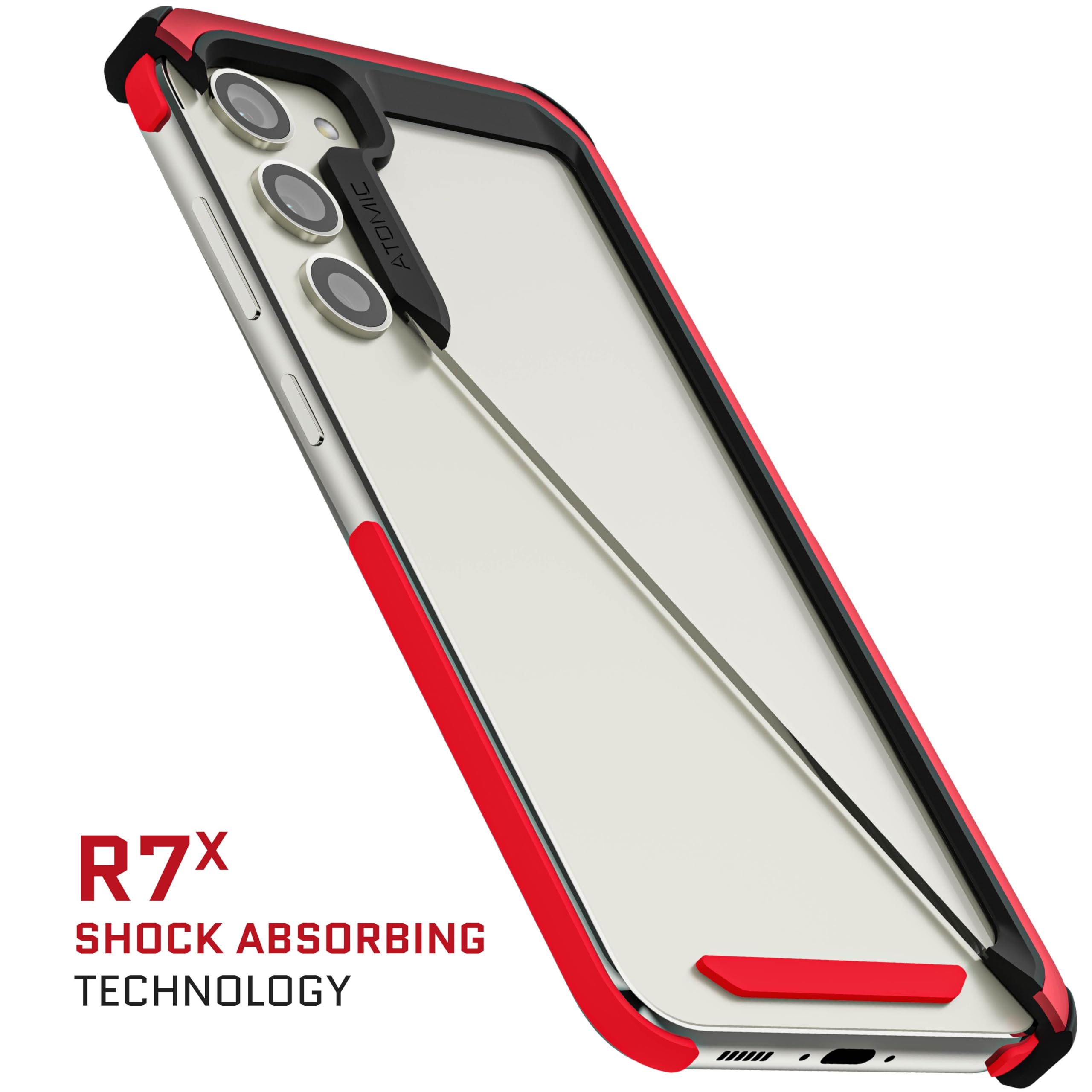 Ghostek Atomic Slim Galaxy S23 Plus Case With Clear Back And Strong Aluminum Bumper Heavy Duty Military Grade Shockproof Lightwe