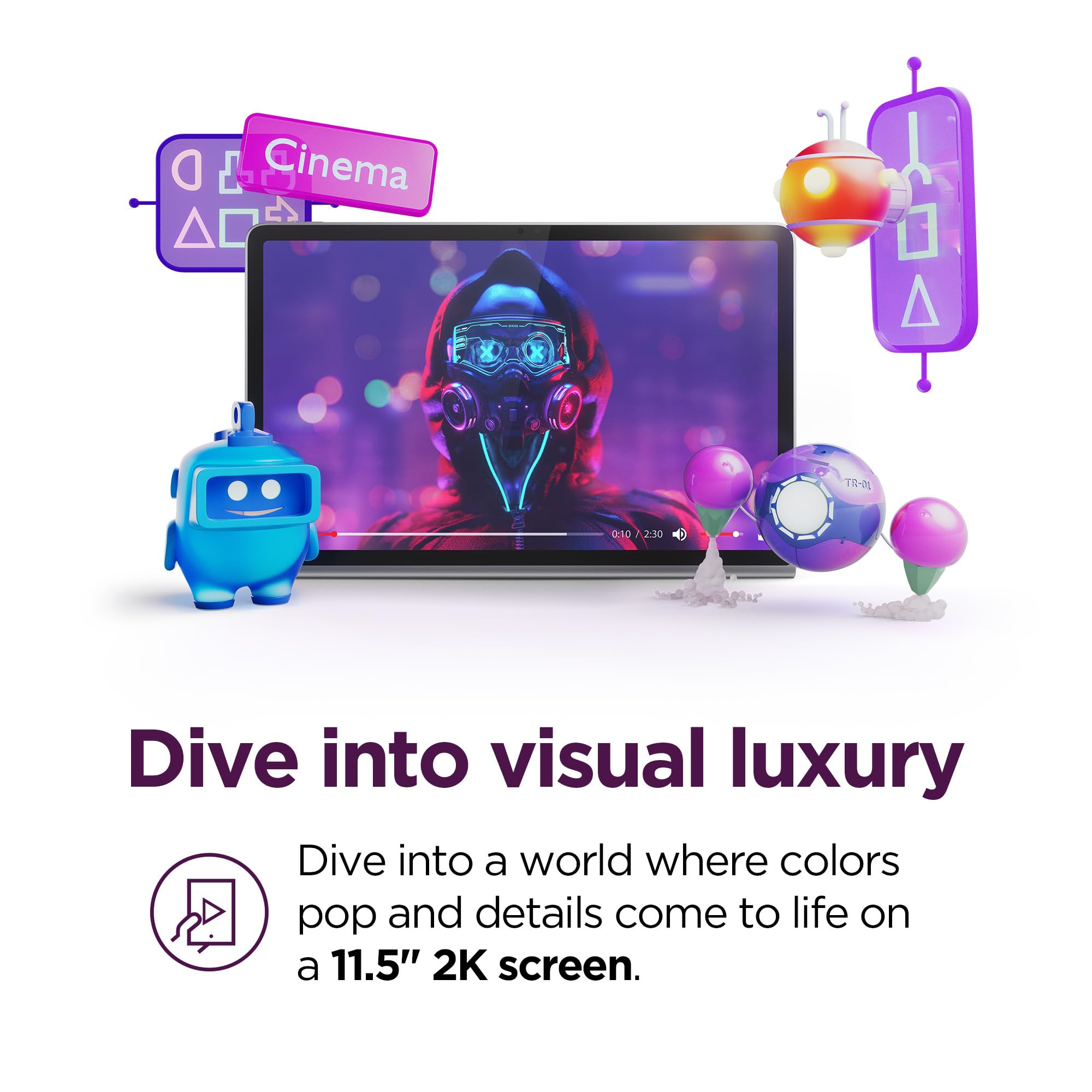 Lenovo Tab Plus - 2024 - Premium Entertainment Tablet - 8 Jbl Speakers - 11.5 2K Lcd Touch Display - 8Gb Memory - 128Gb Storage