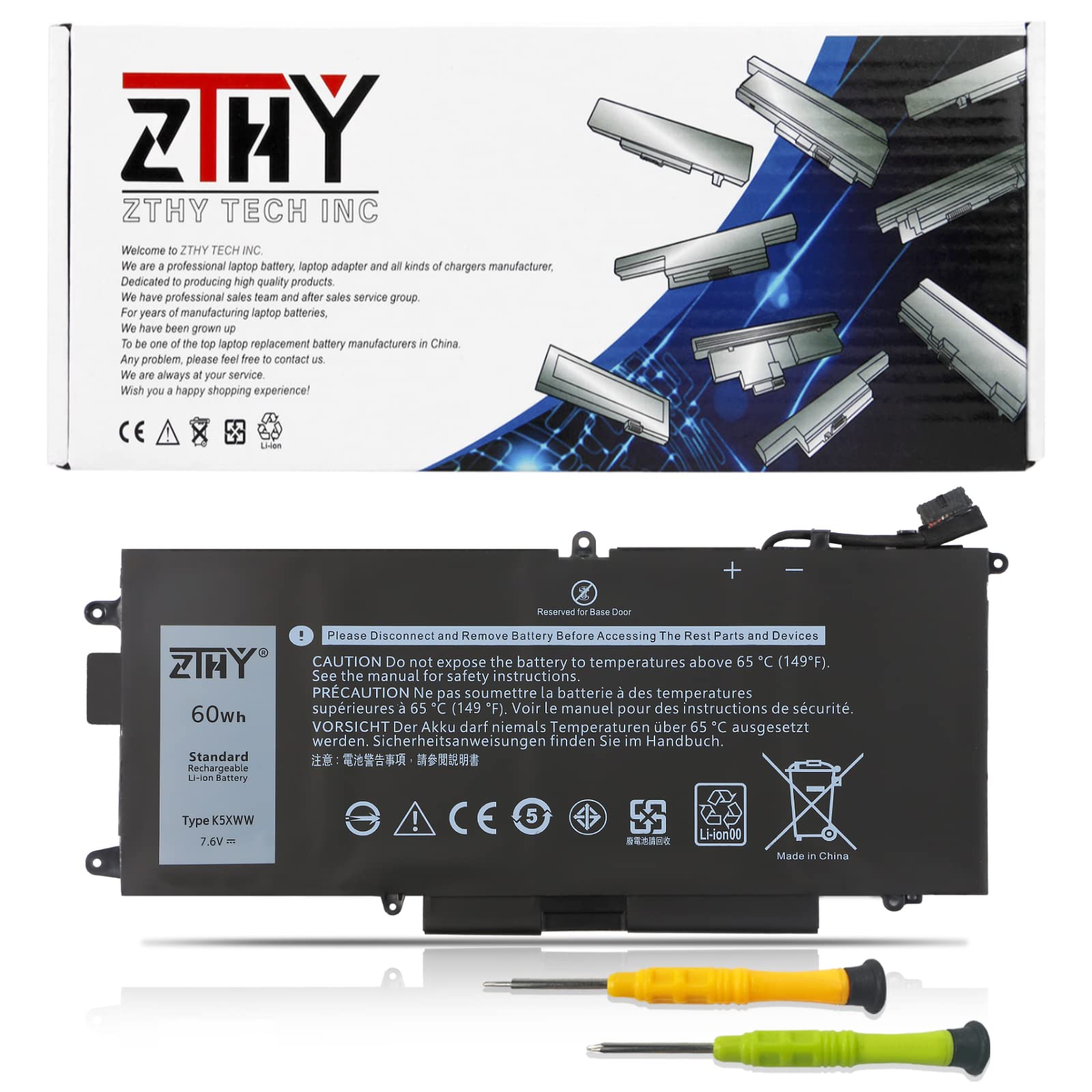 Zthy K5Xww Battery Replacement For Dell Latitude 7389 Latitude 7390 Latitude 12 5000 5289 2 In 1 L3180 E5289 P29S001 P29S002 Ser