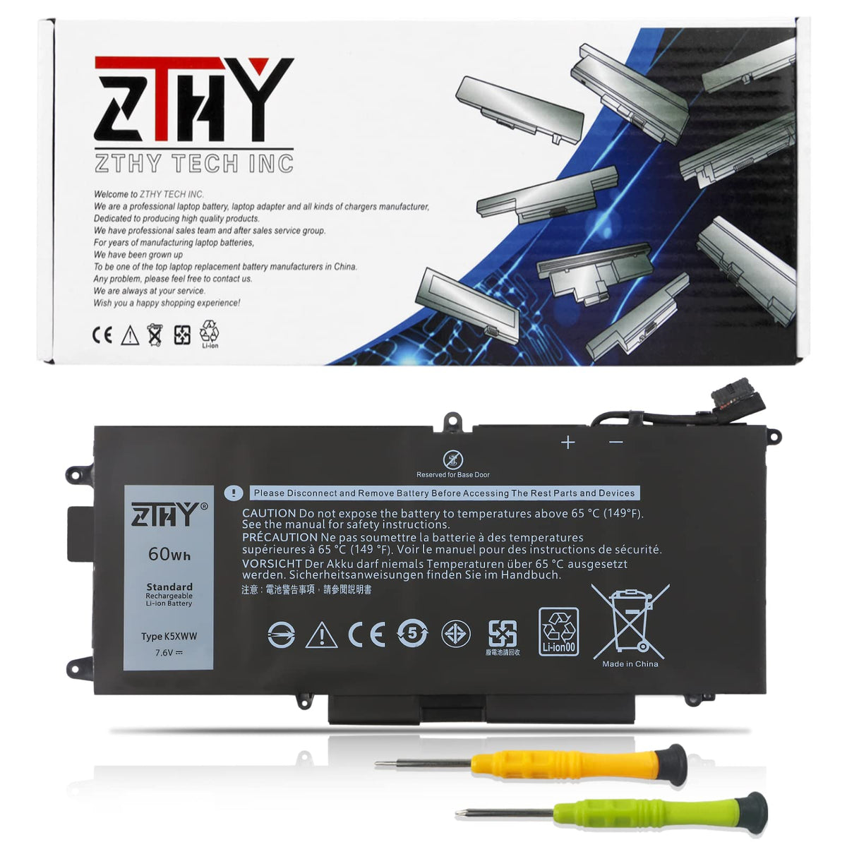 Zthy K5Xww Battery Replacement For Dell Latitude 7389 Latitude 7390 Latitude 12 5000 5289 2 In 1 L3180 E5289 P29S001 P29S002 Ser