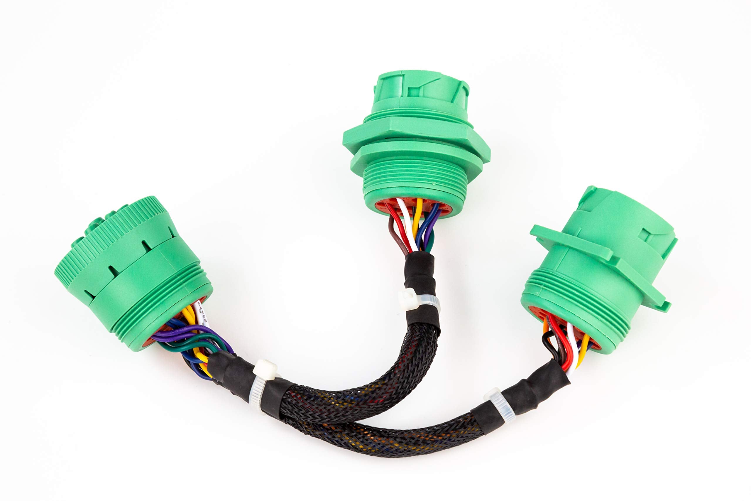 YPP TYPE2 SAE J939 Splitter Y Cable - 9pin Data Power Extension for Truck ELD GPS Tracker - Green