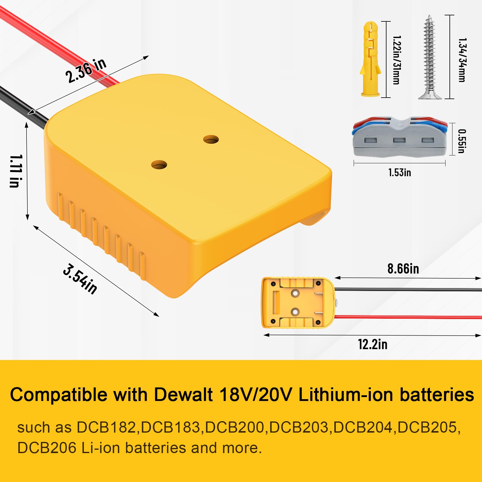 2 Packs Power Wheel Adapter Compatible With Dewalt 20V Battery   Overdischarge & Overcurrent Protection, Upgraded Power Wheel Ba