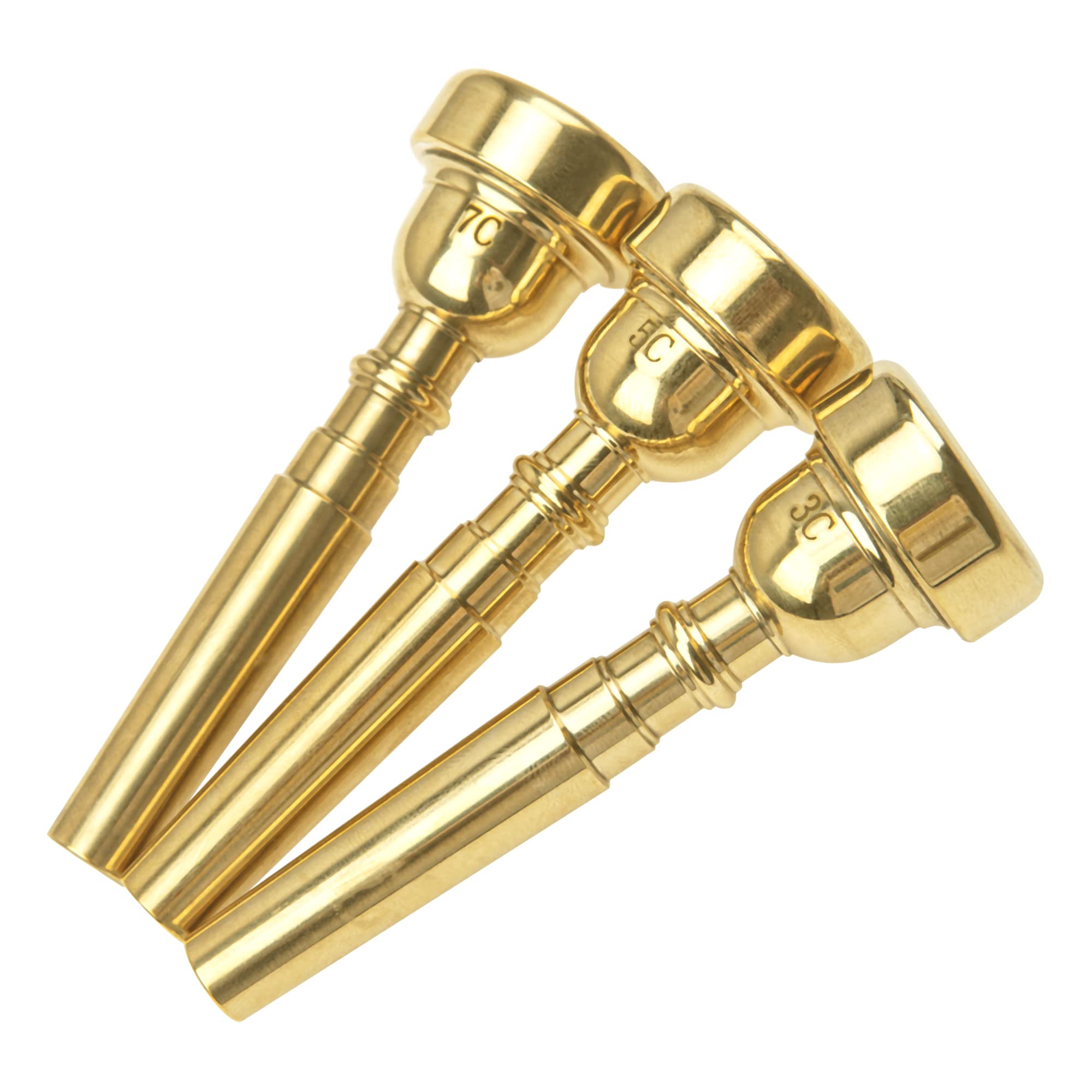 3Pcs Yootones Trumpet Mouthpiece 7C 5C 3C Trumpet Mouthpiece Set For Beginners And Professional Players (Gold)
