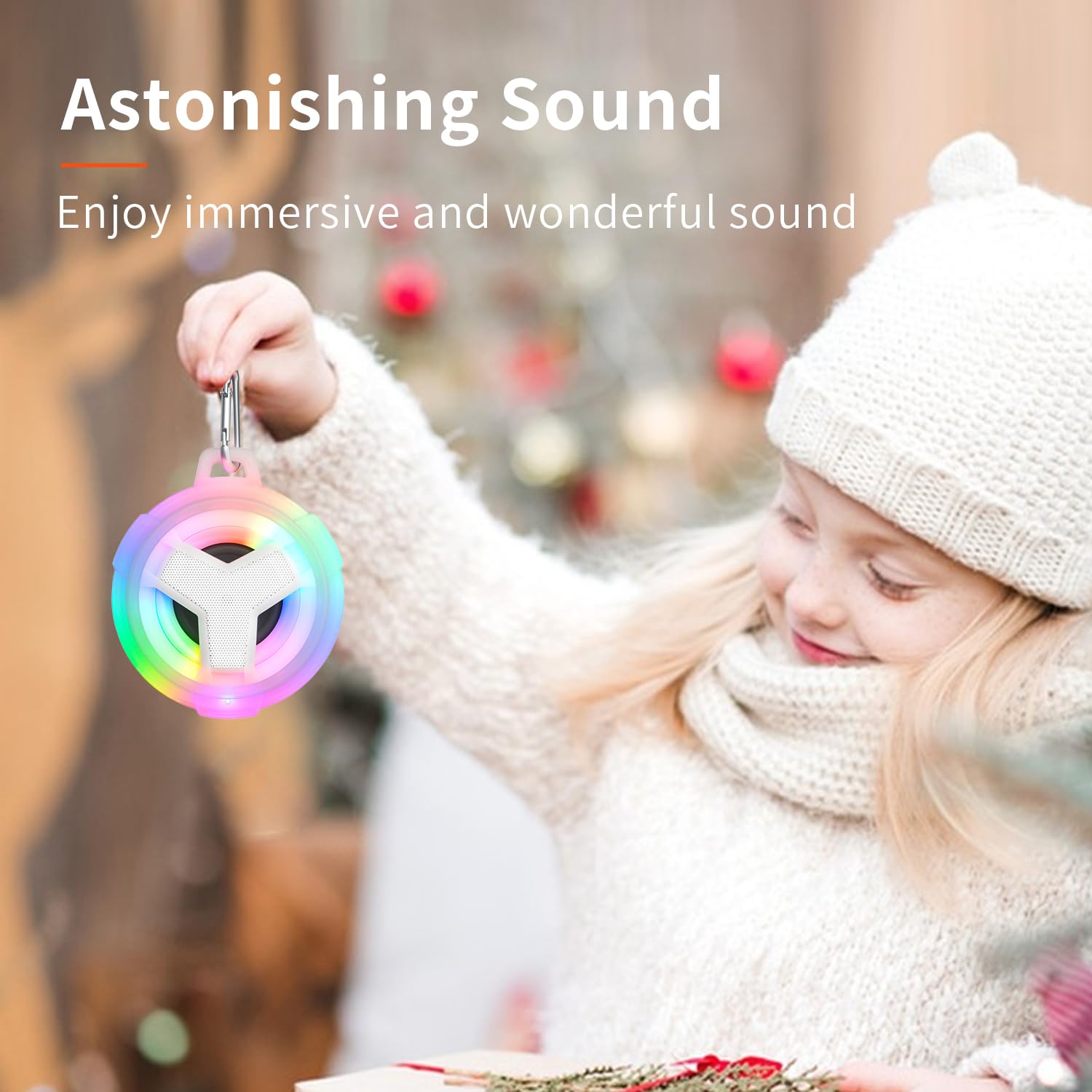 Eboda Bluetooth Shower Speaker, Portable Bluetooth Speakers, Ip67 Waterproof Wireless Speaker With Led Light, 2000Mah, True Wire