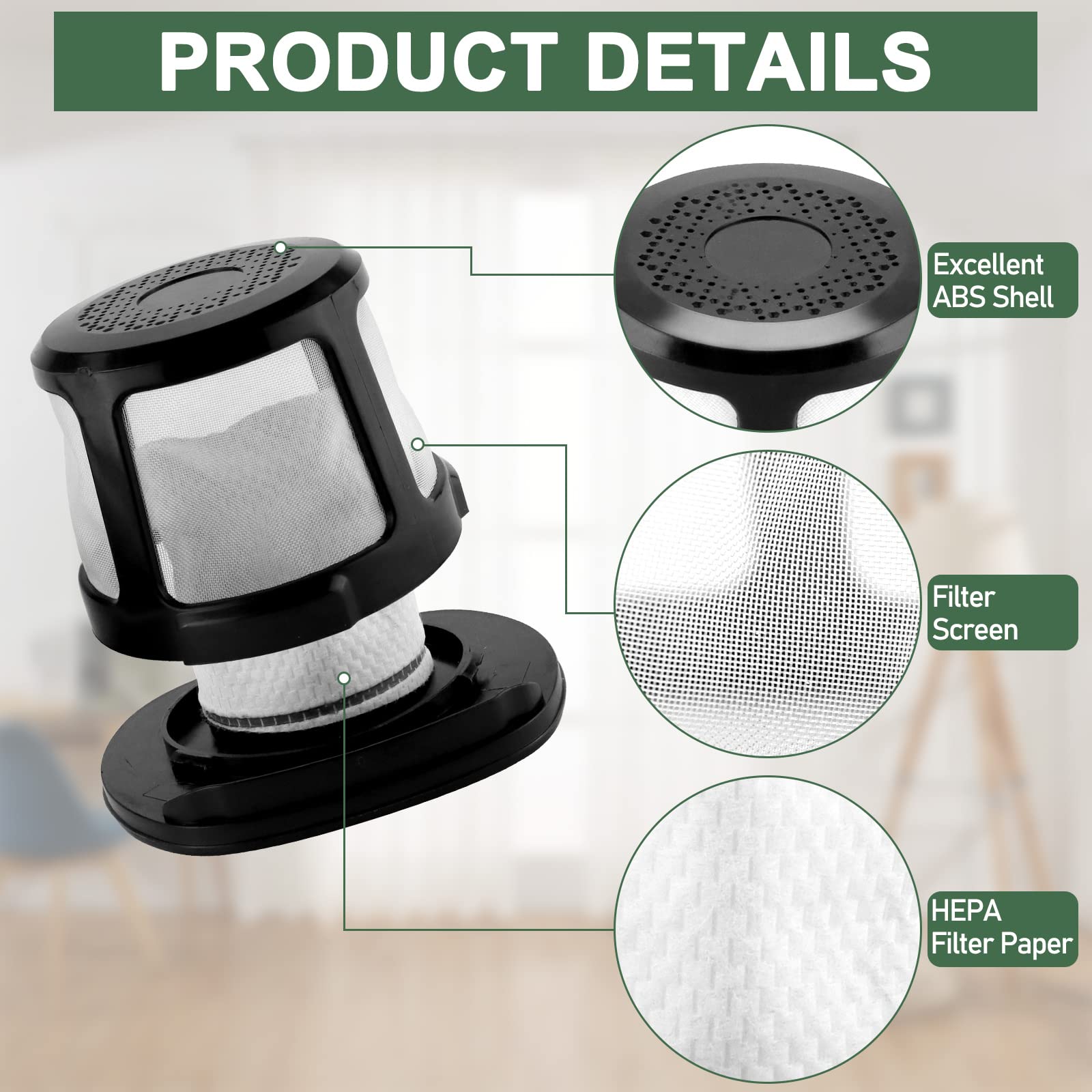 3061 3079 Filter Replacement For Bissell Powerlifter Pet Filter And Adapt Ion Filter, Compatible With 2286 2286A 2482 3079 2387,