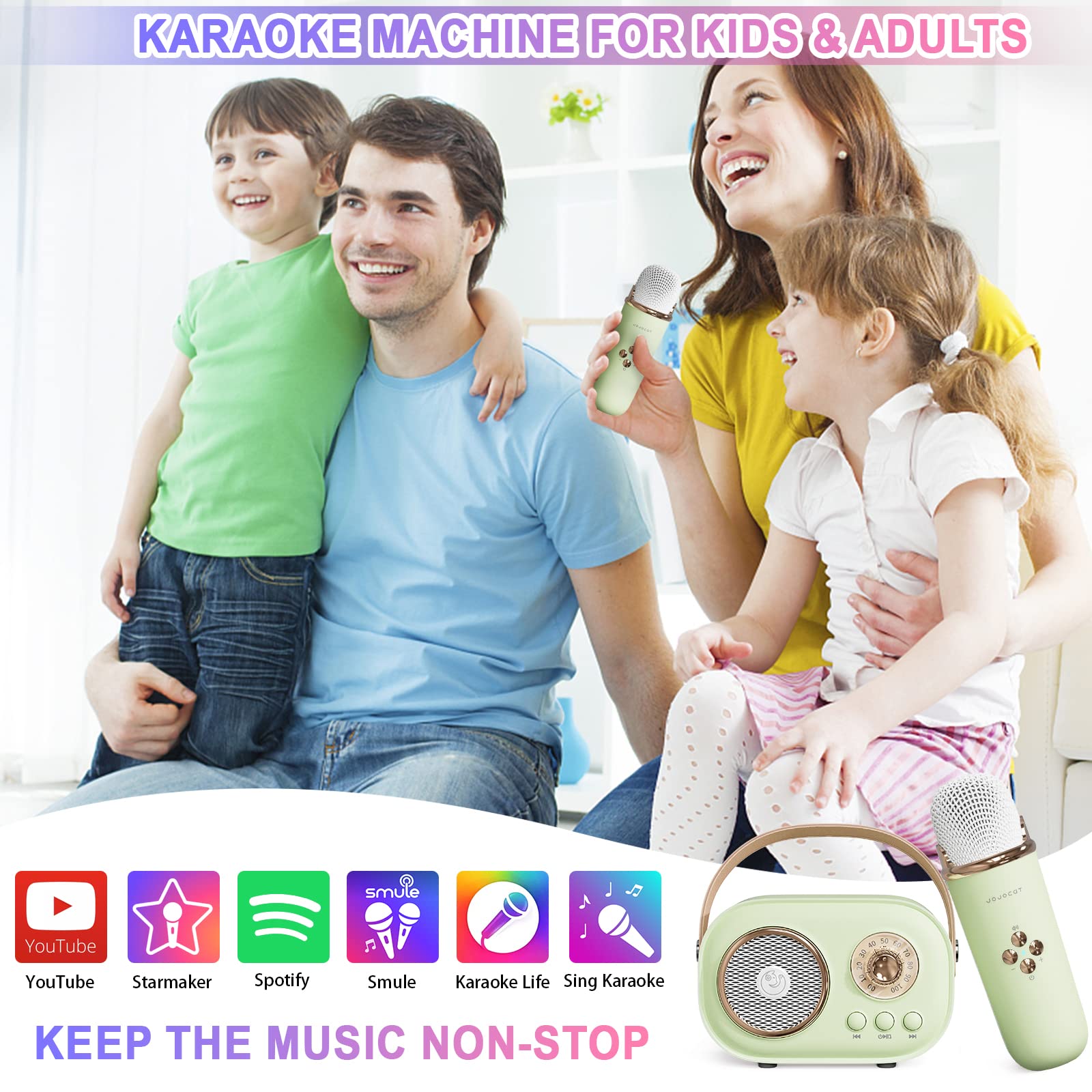Mini Karaoke Machine,Karaoke Machine For Kids And Adults,Cute Karaoke With Microphone Set ,Portable Bluetooth Speaker With Micro