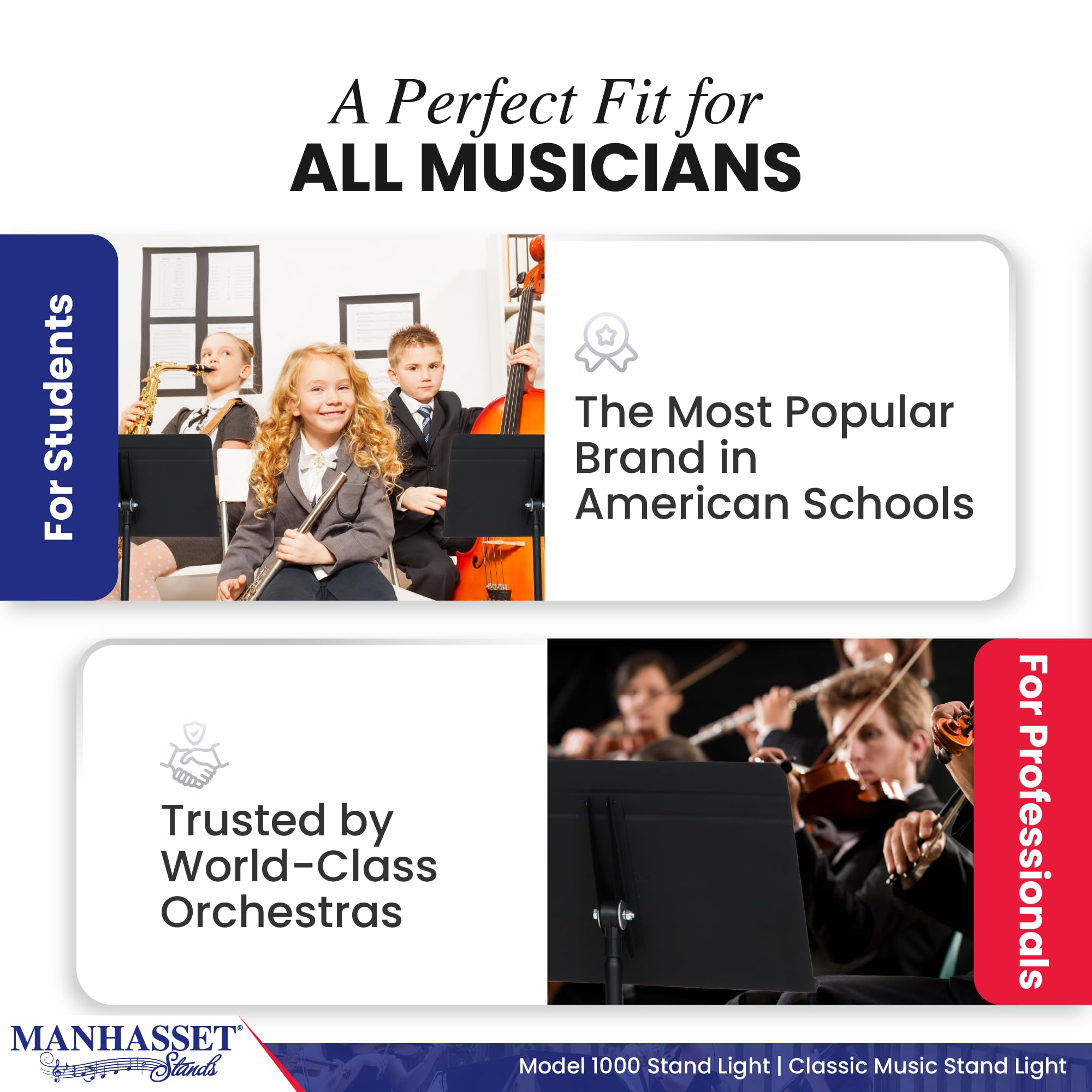 Manhasset Music Stand Light Clip On Attachment   Stand Lights For Musicians   Music Lamp For Orchestras   Piano Light   Piano La