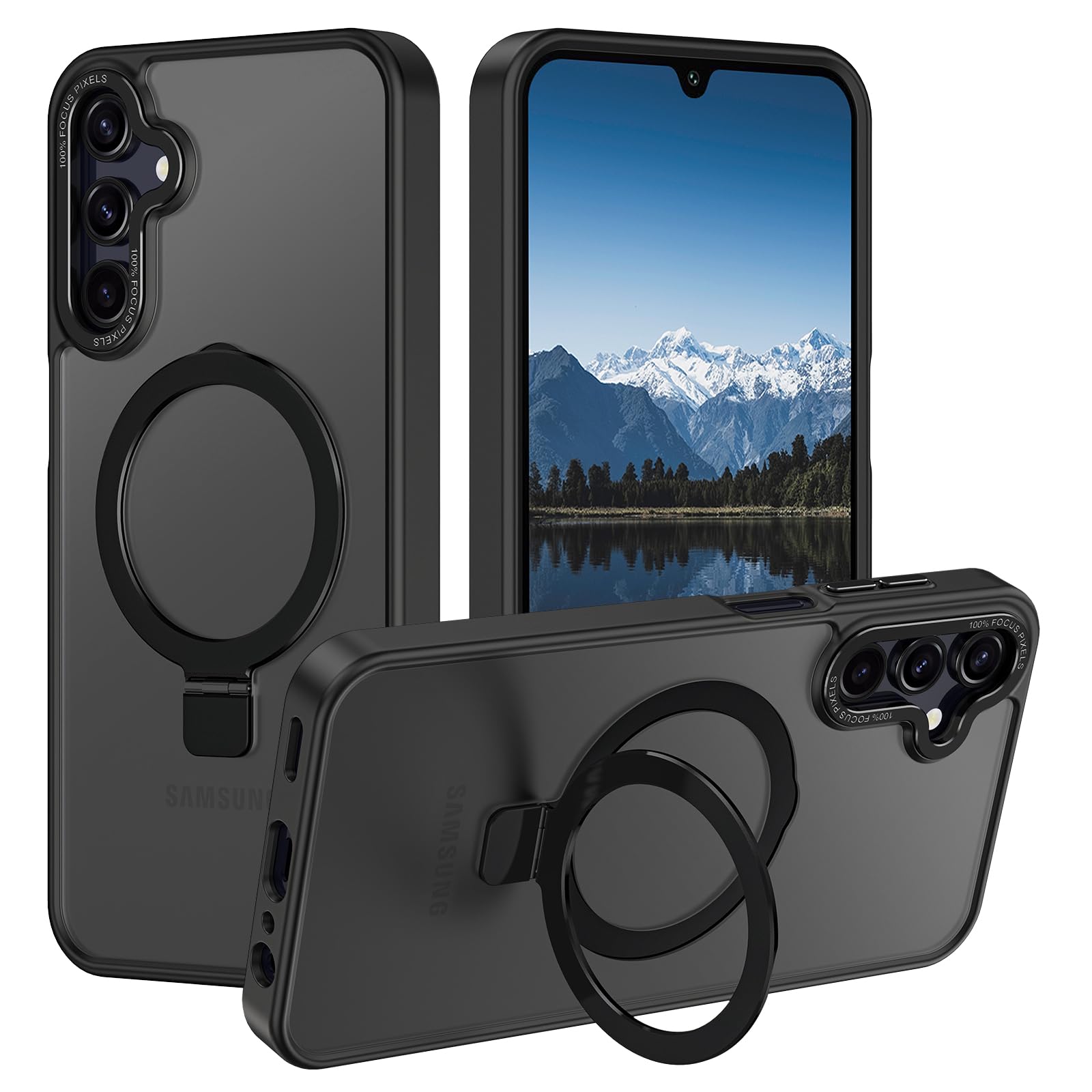 Casehas for Samsung Galaxy A15 Case,with Magnetic Invisible Stand [Military Drop Protection] [Compatible with MagSafe] Shockproo