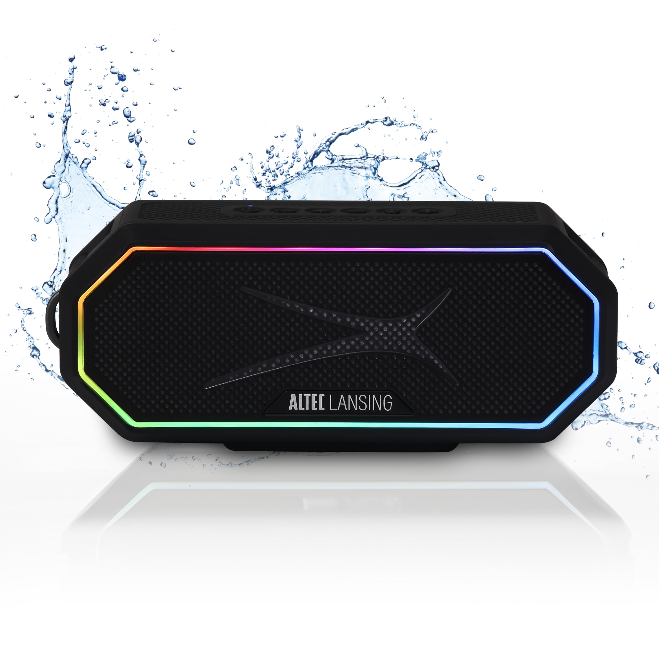Altec Lansing Magnetic Bluetooth Speaker HYDRAJOLT 2.0, Waterproof IP67, 12W Output Power, 16H Battery, Multicolor LED, 100ft Wi