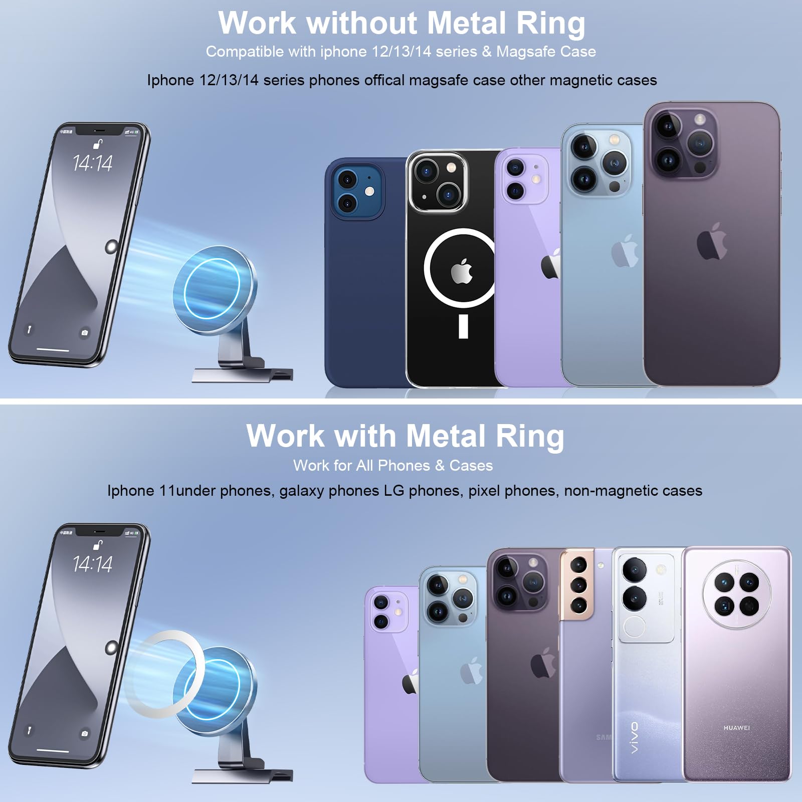 Kaishengyuan Magnetic Car Phone Holder For Toyota Tacoma 2016-2023, 3Rd Gen Tacoma Dashboard Clip Cell Phone Cradles Adjustable