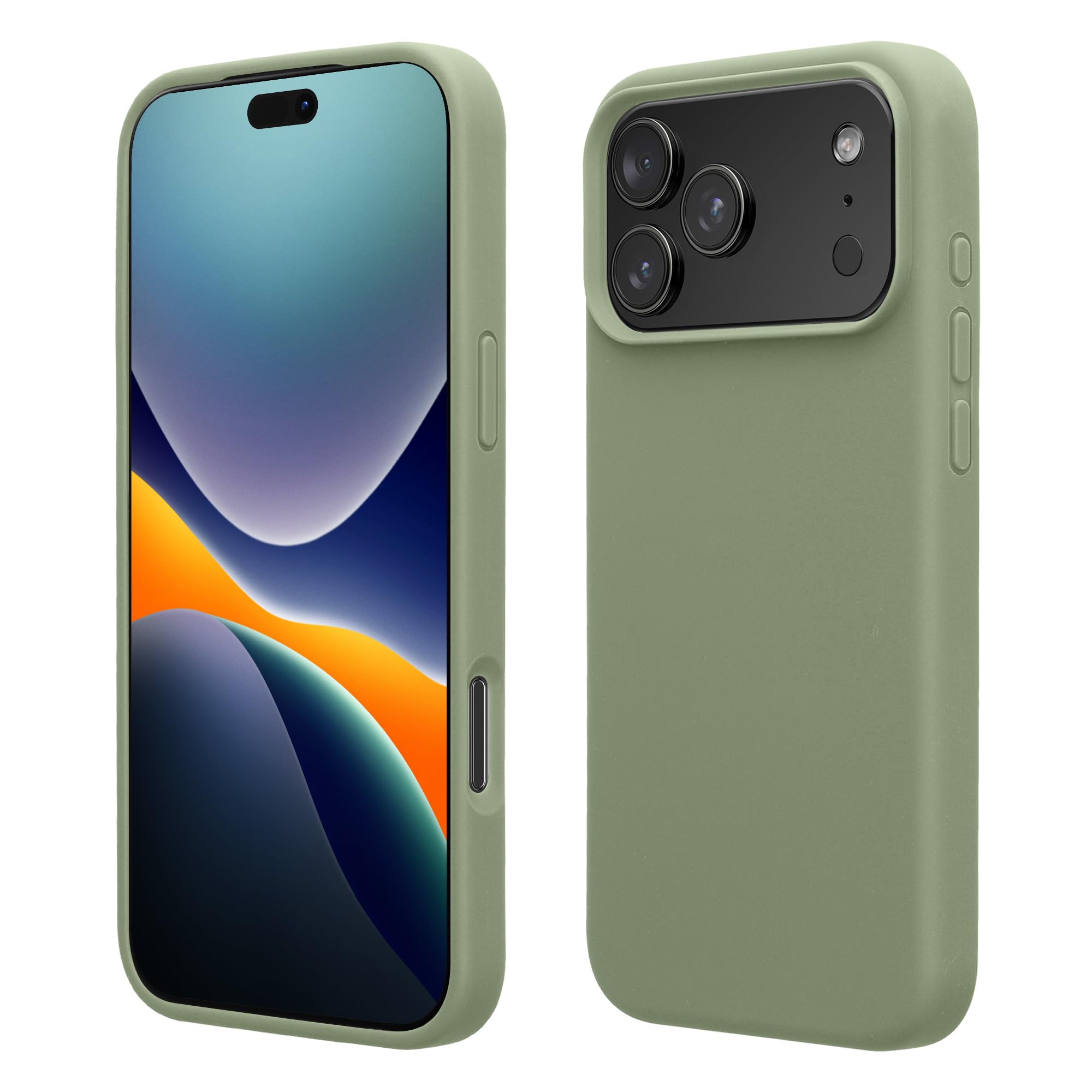 kwmobile Case Compatible with Apple iPhone 17 Pro Case - TPU Silicone Phone Cover with Soft Finish - Gray Green
