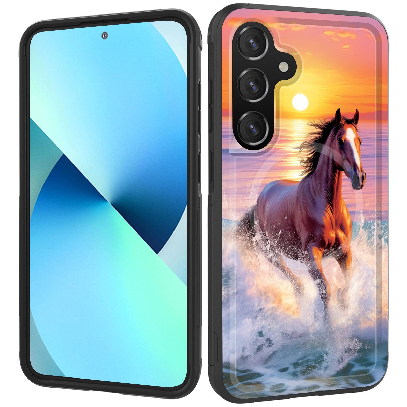 Zqlplzr Magnetic For Galaxy S24 Case,[Compatible With Magsafe] [Military Grade Drop Protection] Heavy Duty Shockproof Phone Case