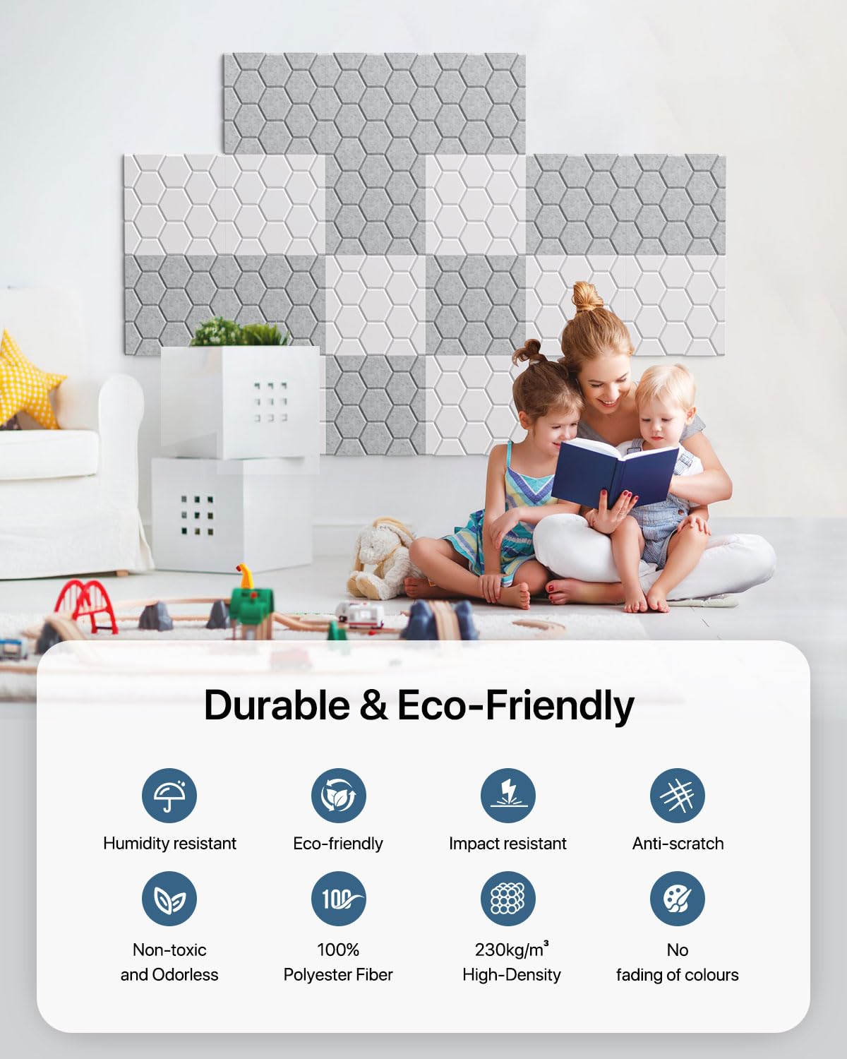 Sound Proof Foam Panels For Walls, Kuchoow Acoustic Panels Sound Absorbing, 12 Pack High Density Soundproof Wall Panels Self Adh