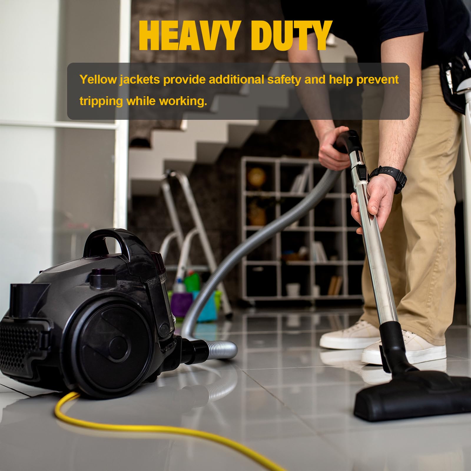 Ep 25 Ft Lighted Outdoor Extension Cord   12/3 Sjtw Heavy Duty Yellow Extension Cable With 3 Prong Grounded Plug   15Amp Power C