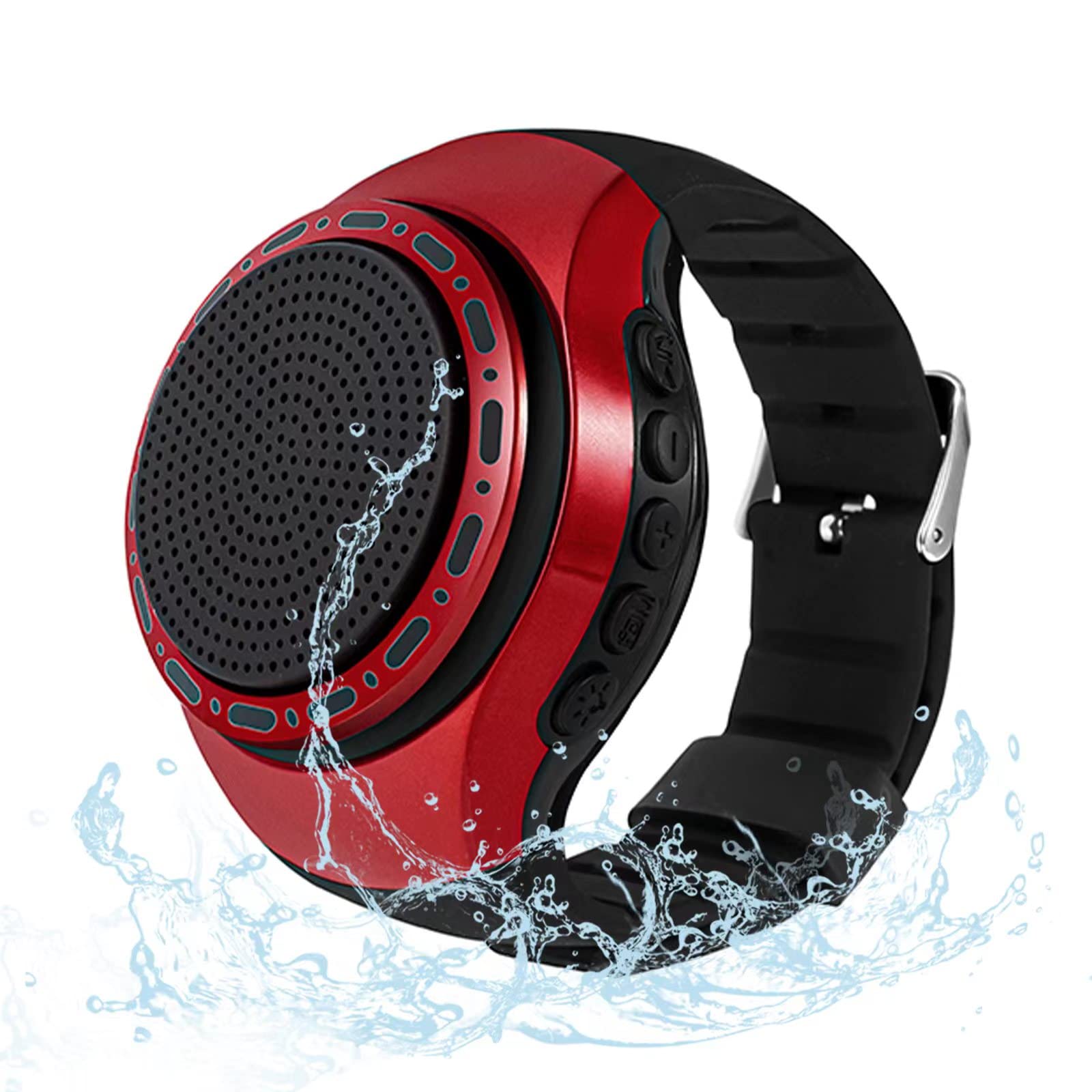 Oridecor Wireless Wearable Waterproof Wrist Portable Bluetooth Speaker Watch With Multi Function Fm Radio & Mp3 Player & Tws & Selfie & Ultra Long Standby Time For Running, Hiking, Riding(Red)