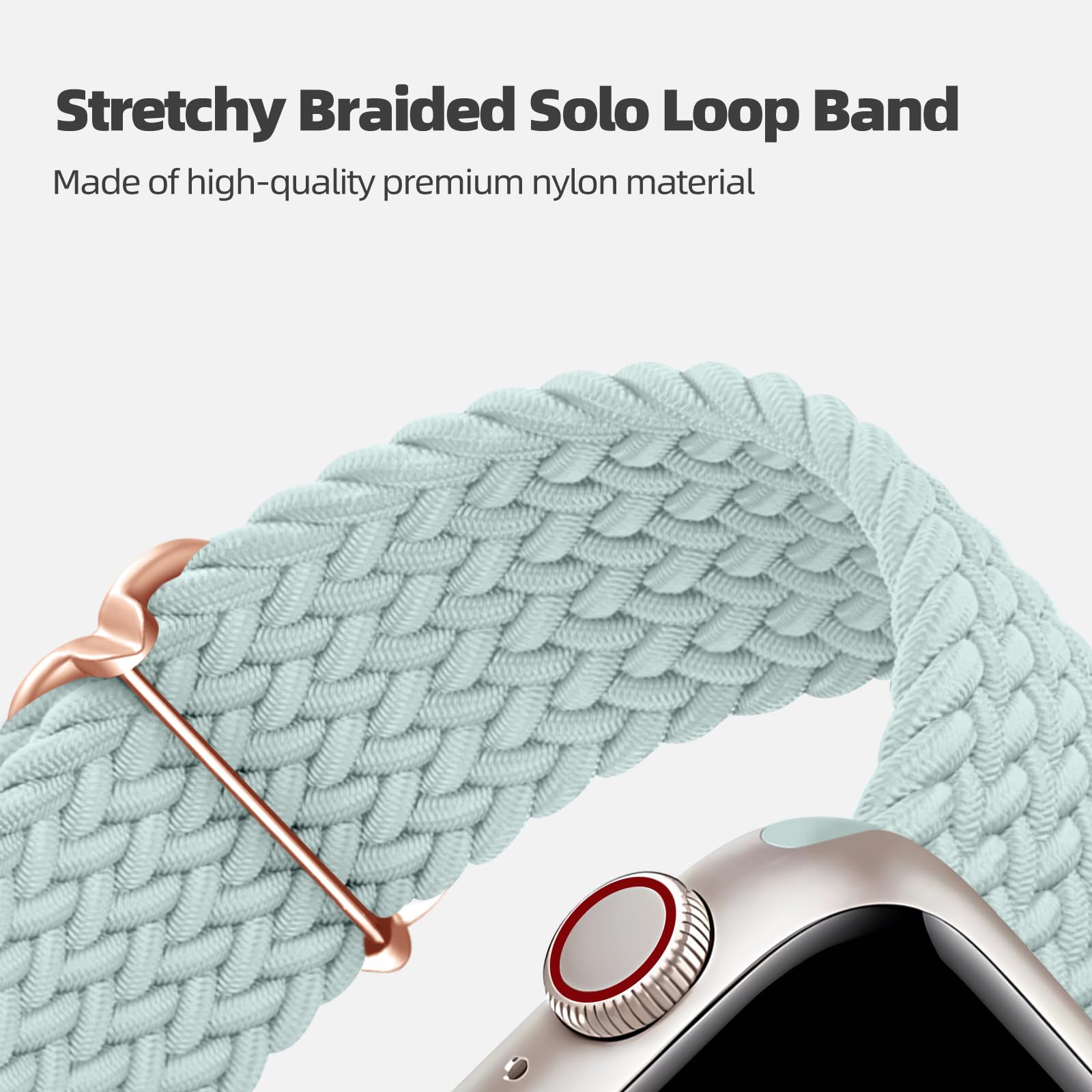 Daqin Braided Stretchy Solo Loop Compatible With Apple Watch Band 44Mm 45Mm 46Mm 42Mm 49Mm 41Mm 40Mm 38Mm Women Men, Nylon Elast