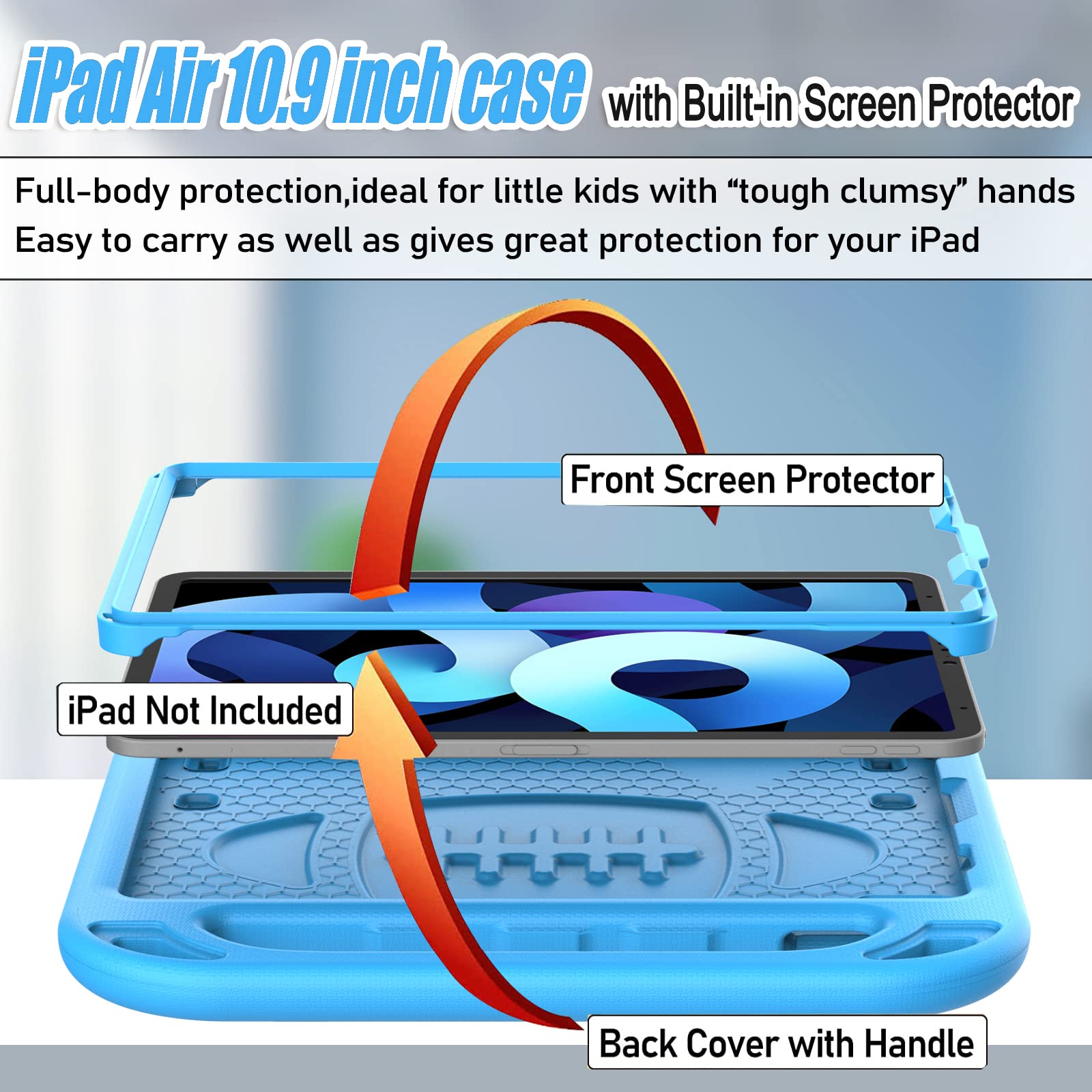 Ltrop Case For Ipad Air 5Th/4Th Generation(2022/2020), Ipad Pro 11 Case 2022/2021/2020/2018, Built In Screen Protector, Shockpro