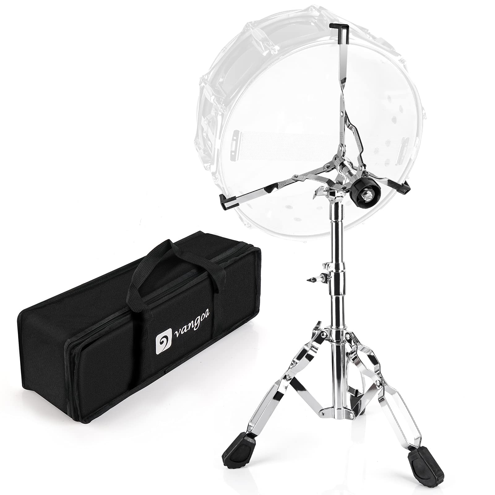 Snare Drum Stand Lightweight Double Braced Adjustable Height with Carrying Bag Fit 10 to 15 Dia Drums