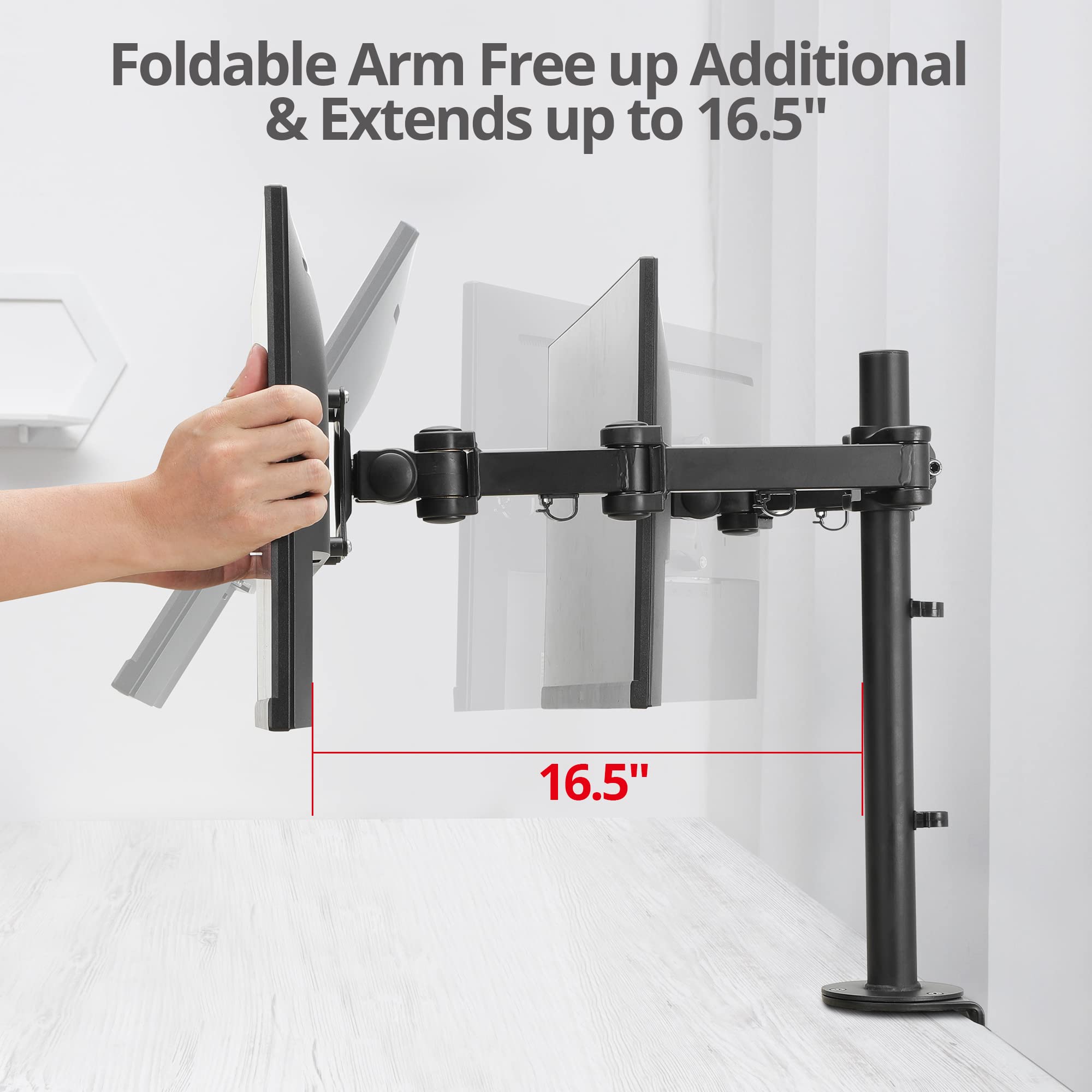 Siig Tilt/Swivel/Rotate/Extend Desk Mount For 13 To 27 Inches Dual Monitor, Black (Ce Mt0Q11 S1)